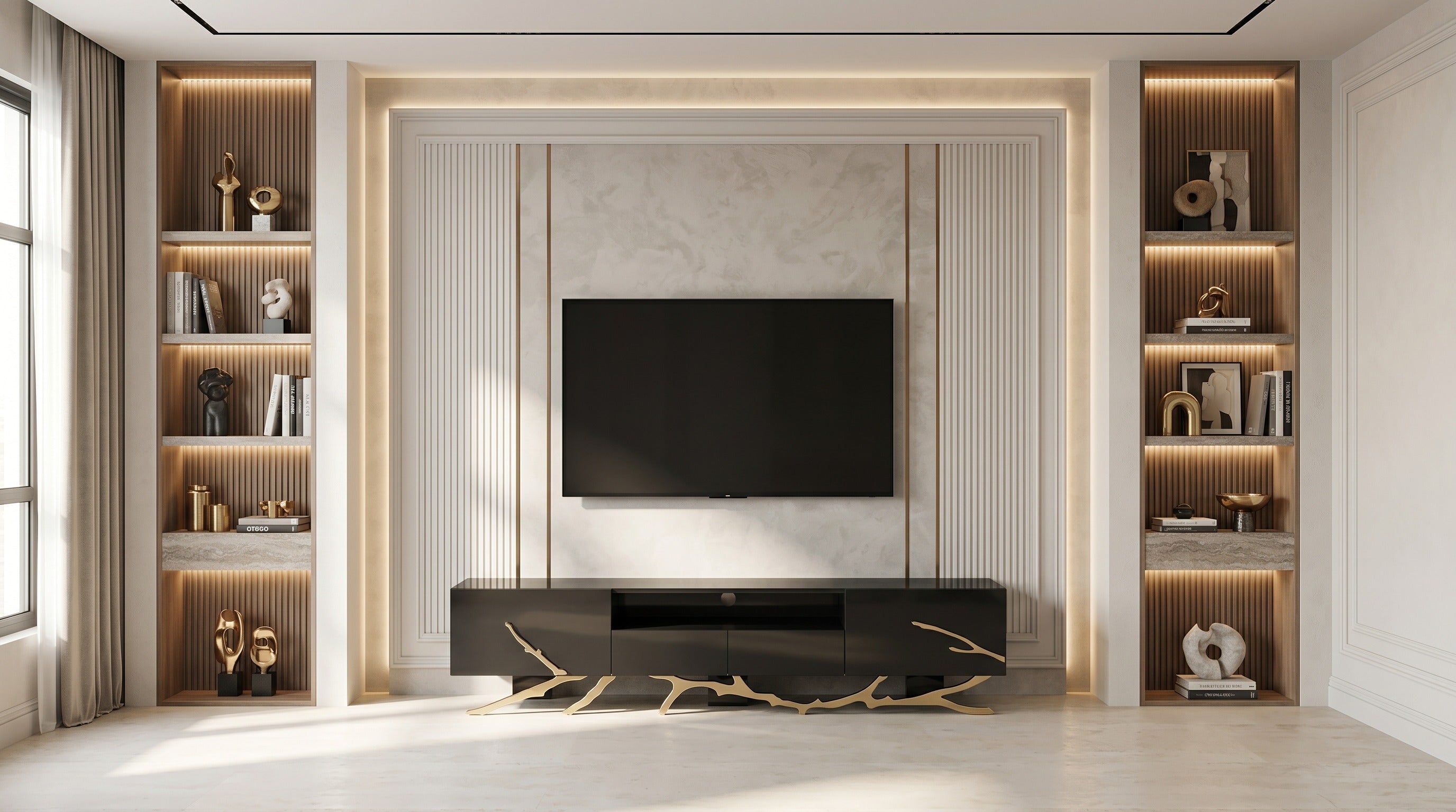 Legend Modern Champagne 87" TV Stand