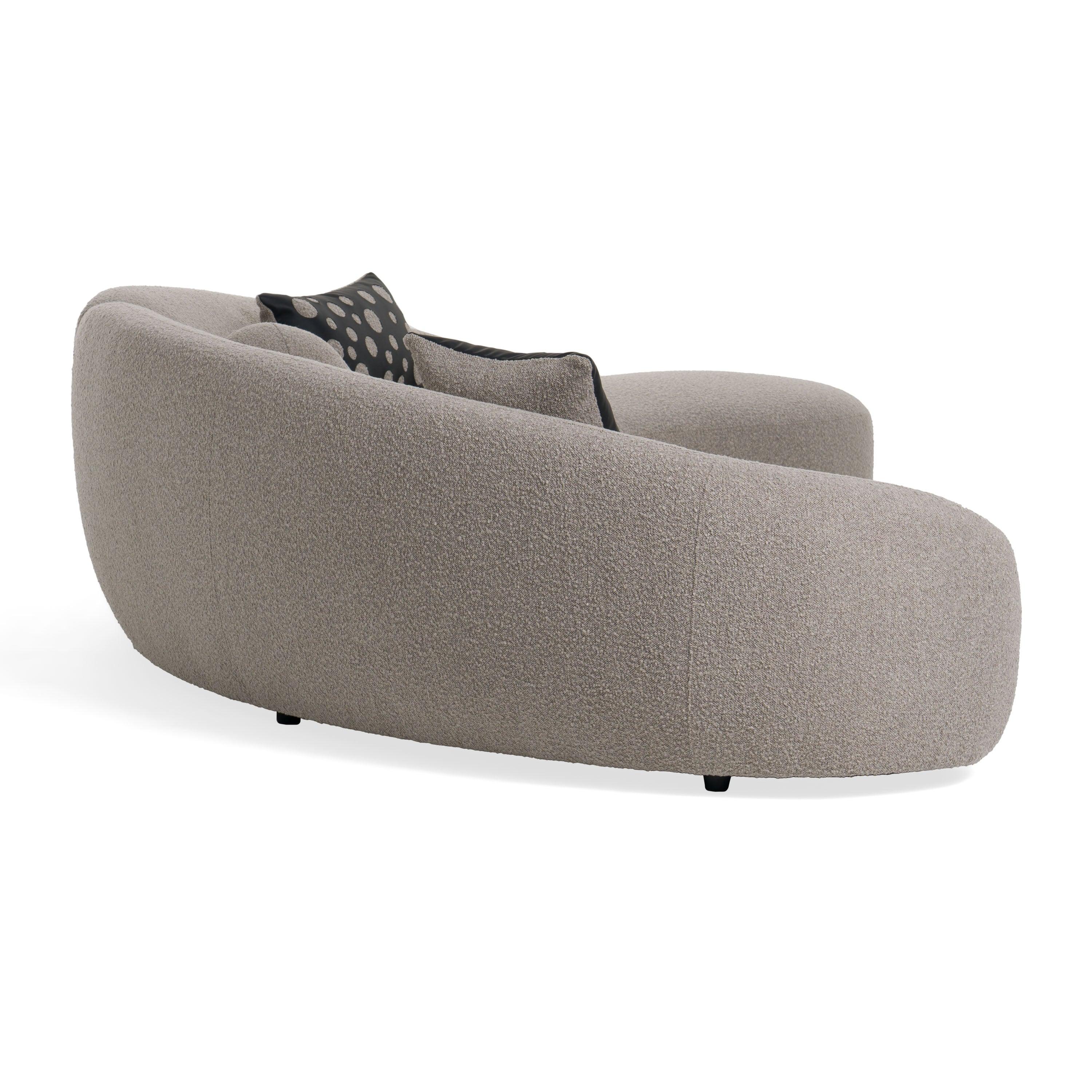Divani Casa Allis Glam and Fabric Curved Sectional Sofa