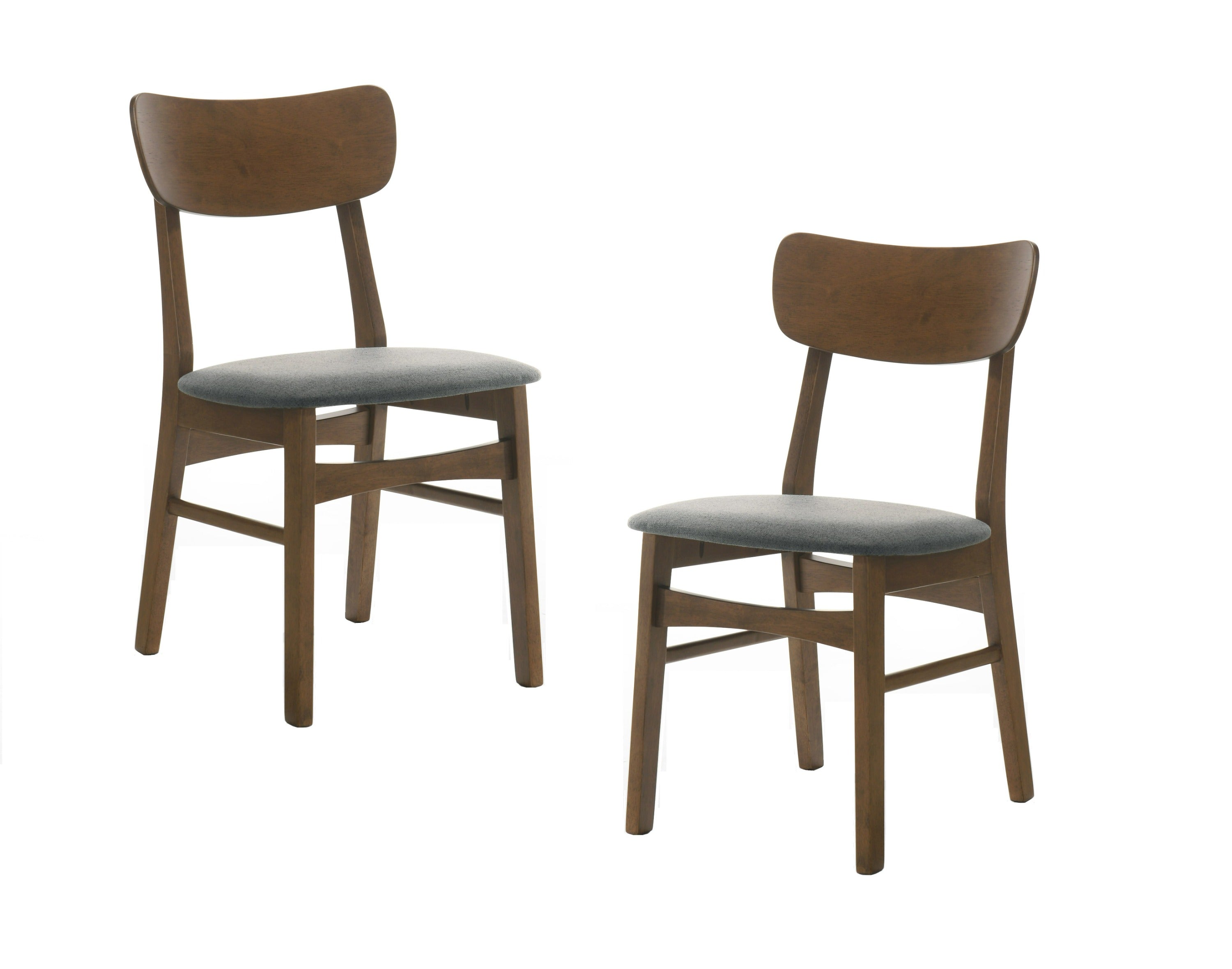 Modrest Castillo - Modern Walnut and Side Dining Chair (Set of 2)-Dining Chair-VIG-Wall2Wall Furnishings