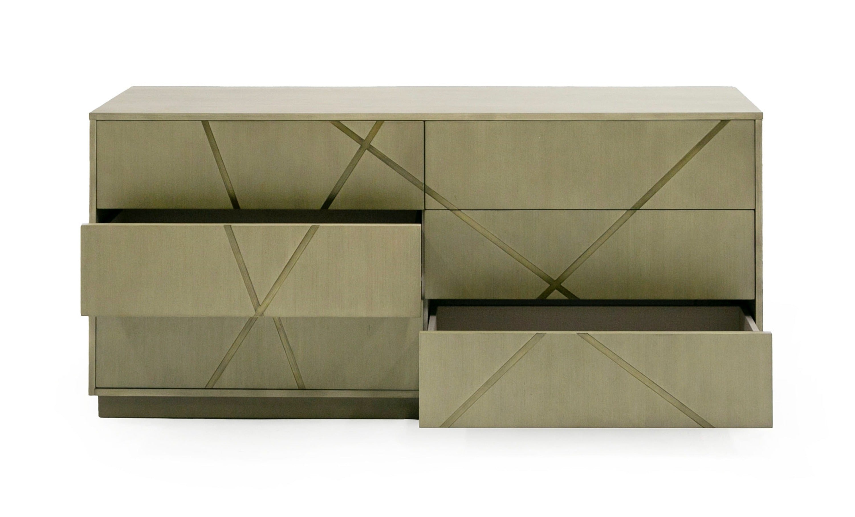 Modrest Nixa - Modern Wide Birch + Brushed Dresser-Dresser-VIG-Wall2Wall Furnishings