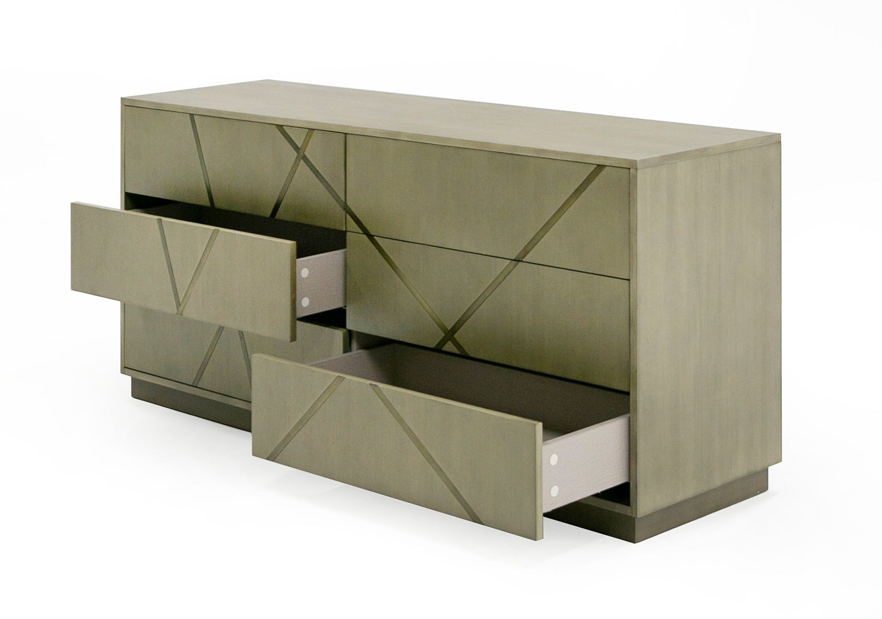 Modrest Nixa - Modern Wide Birch + Brushed Dresser-Dresser-VIG-Wall2Wall Furnishings
