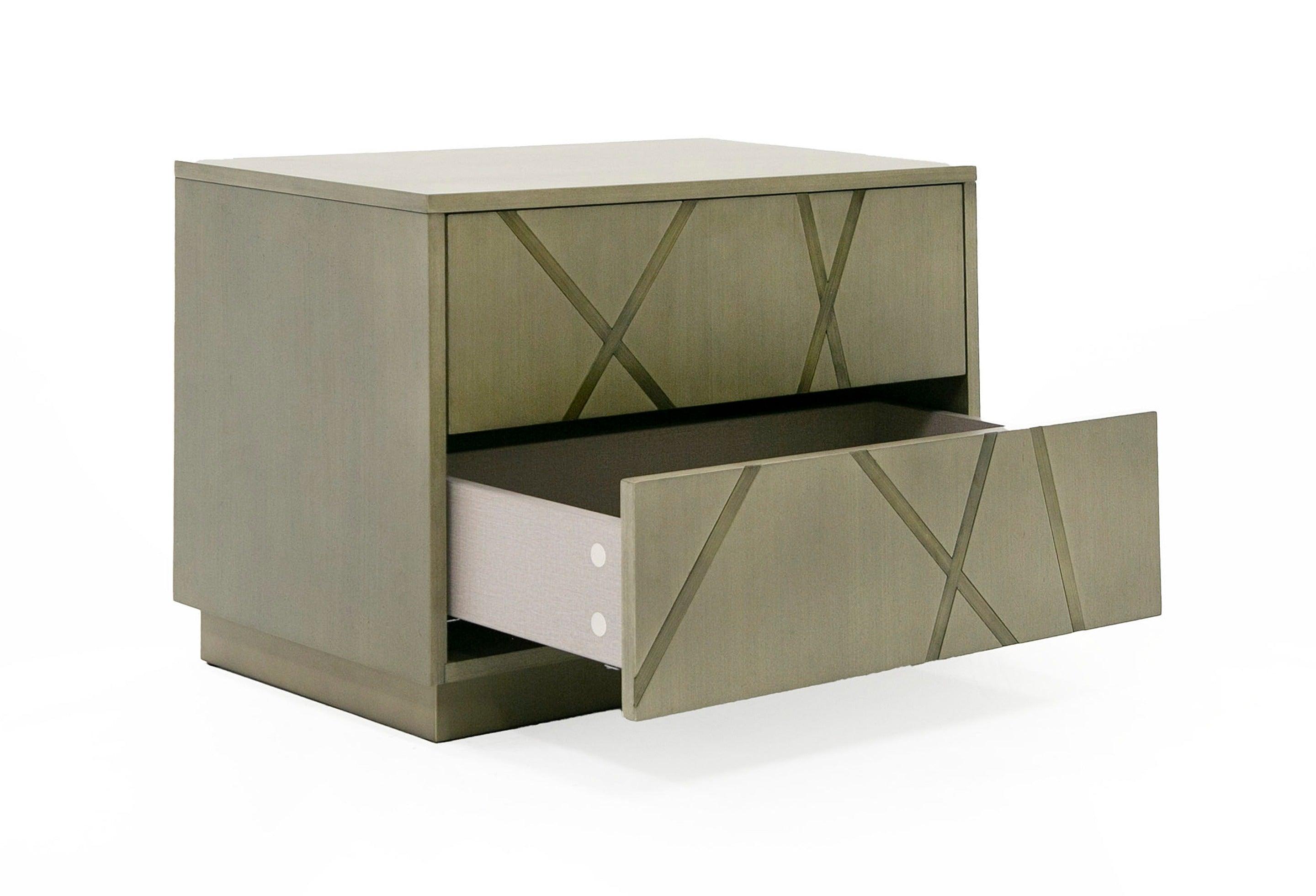 Modrest Nixa Modern Wide Birch Brushed Nightstand