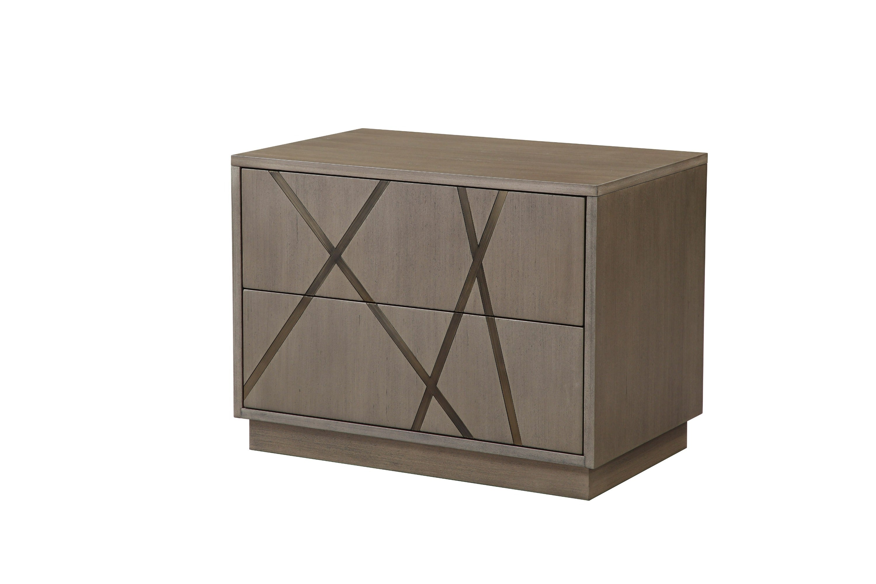 Nixa Modern Velvet Brushed Birch Bed
