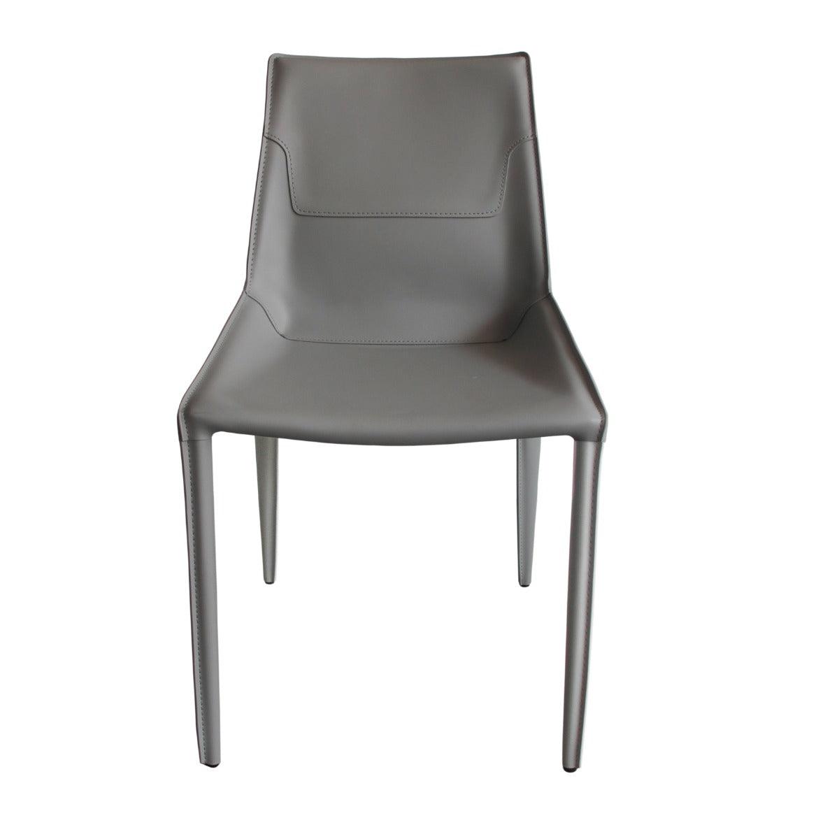 Modrest Halo Modern Saddle Leather Dining Chair Set of Two