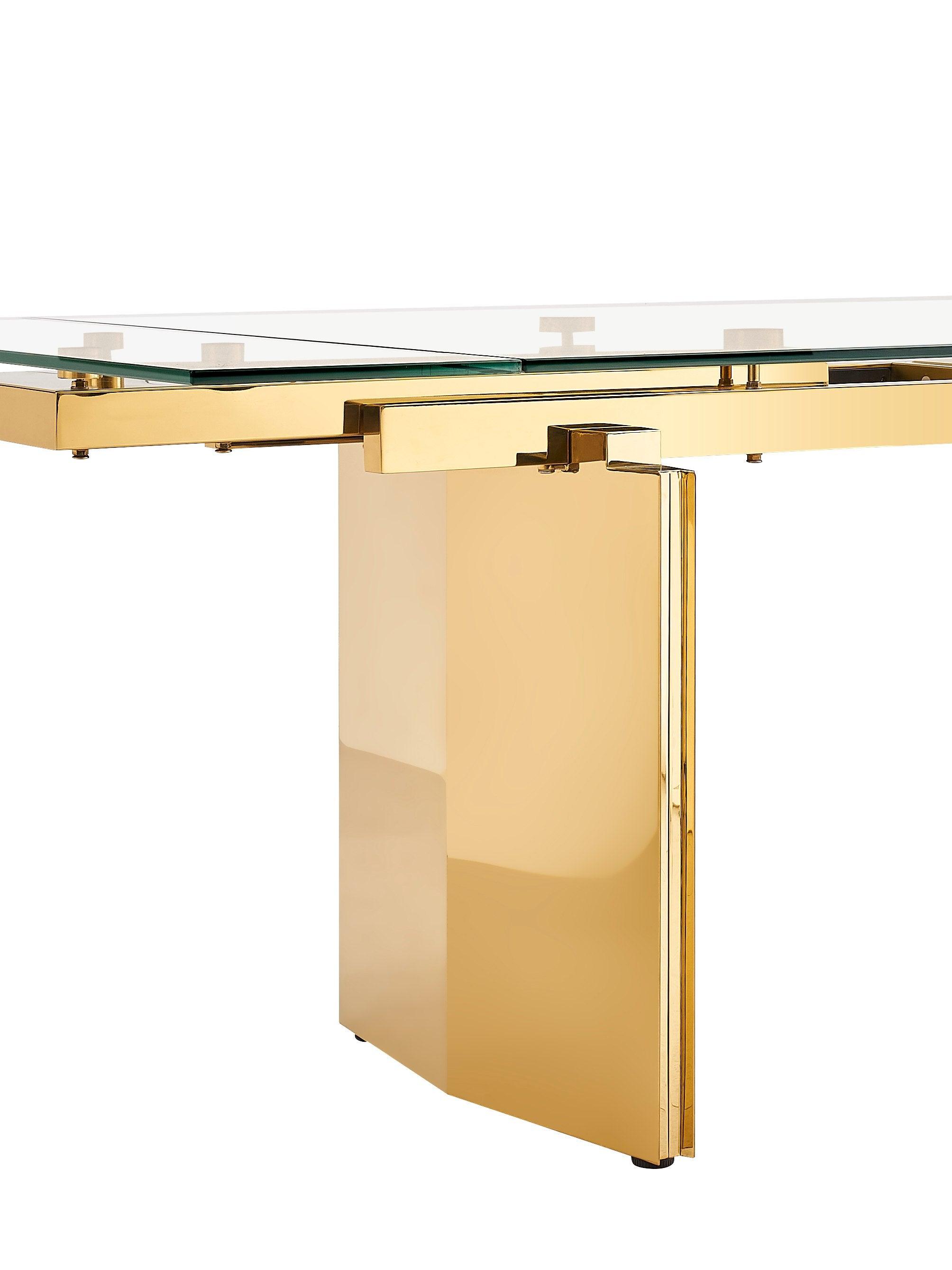 Modrest Nassim Glam Glass Extendable Dining Table