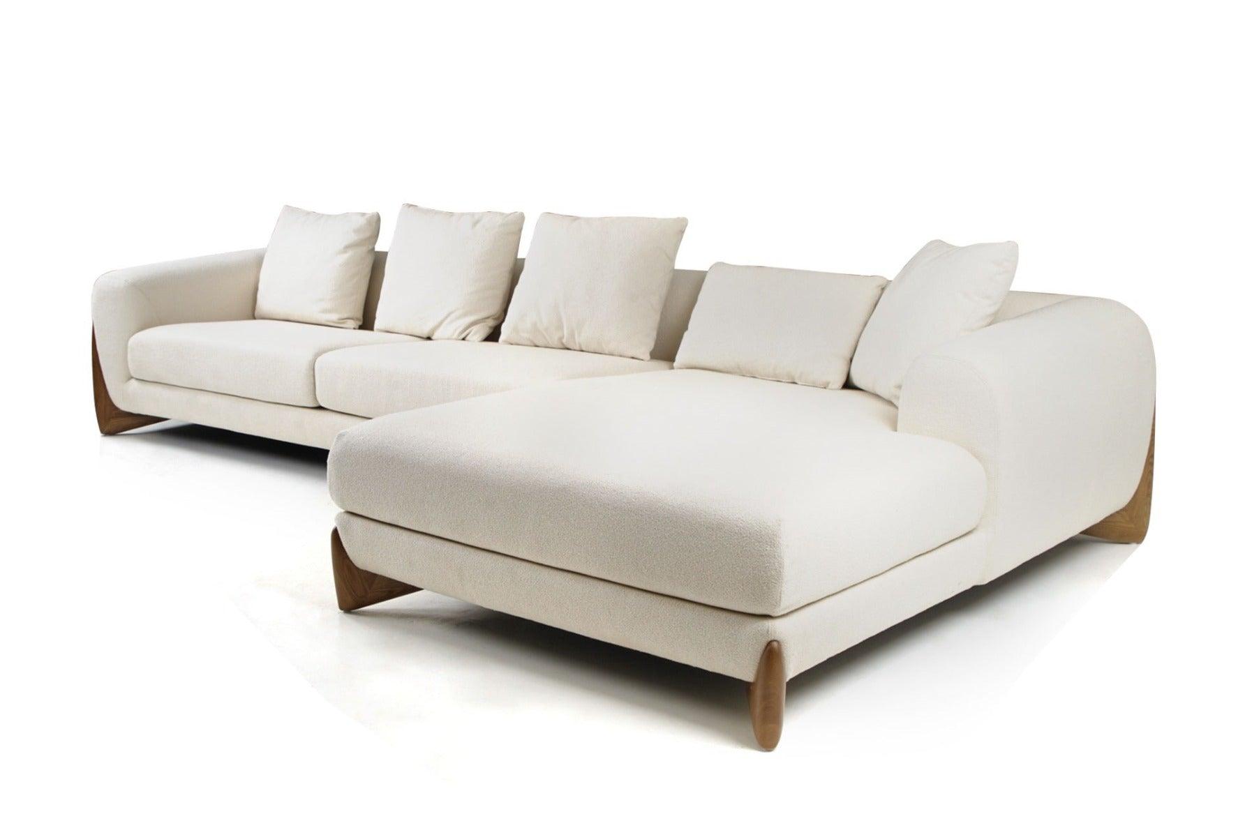 Modrest Fleury Contemporary Fabric and RAF Sectional Sofa