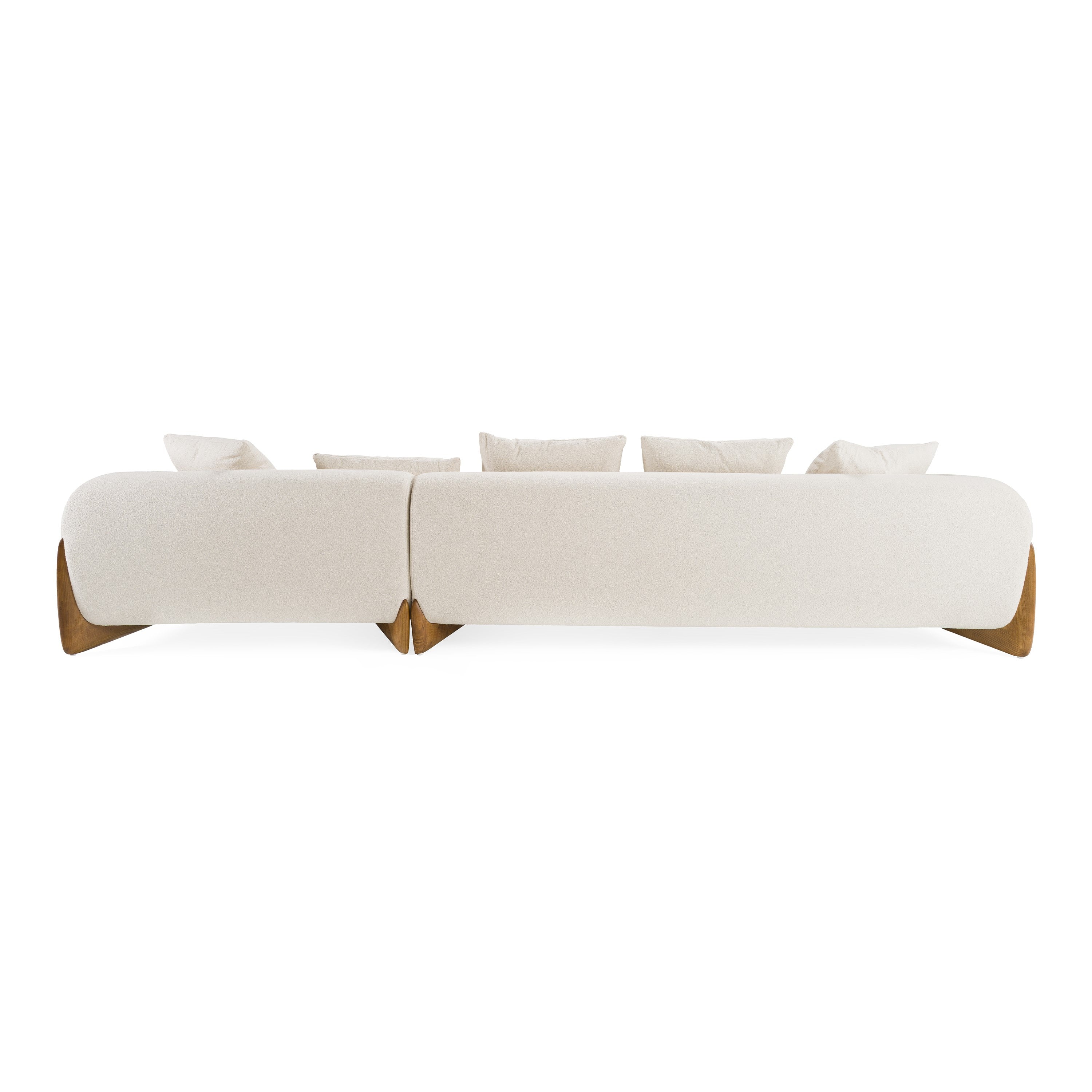Fleury Contemporary Fabric and RAF Sectional Sofa