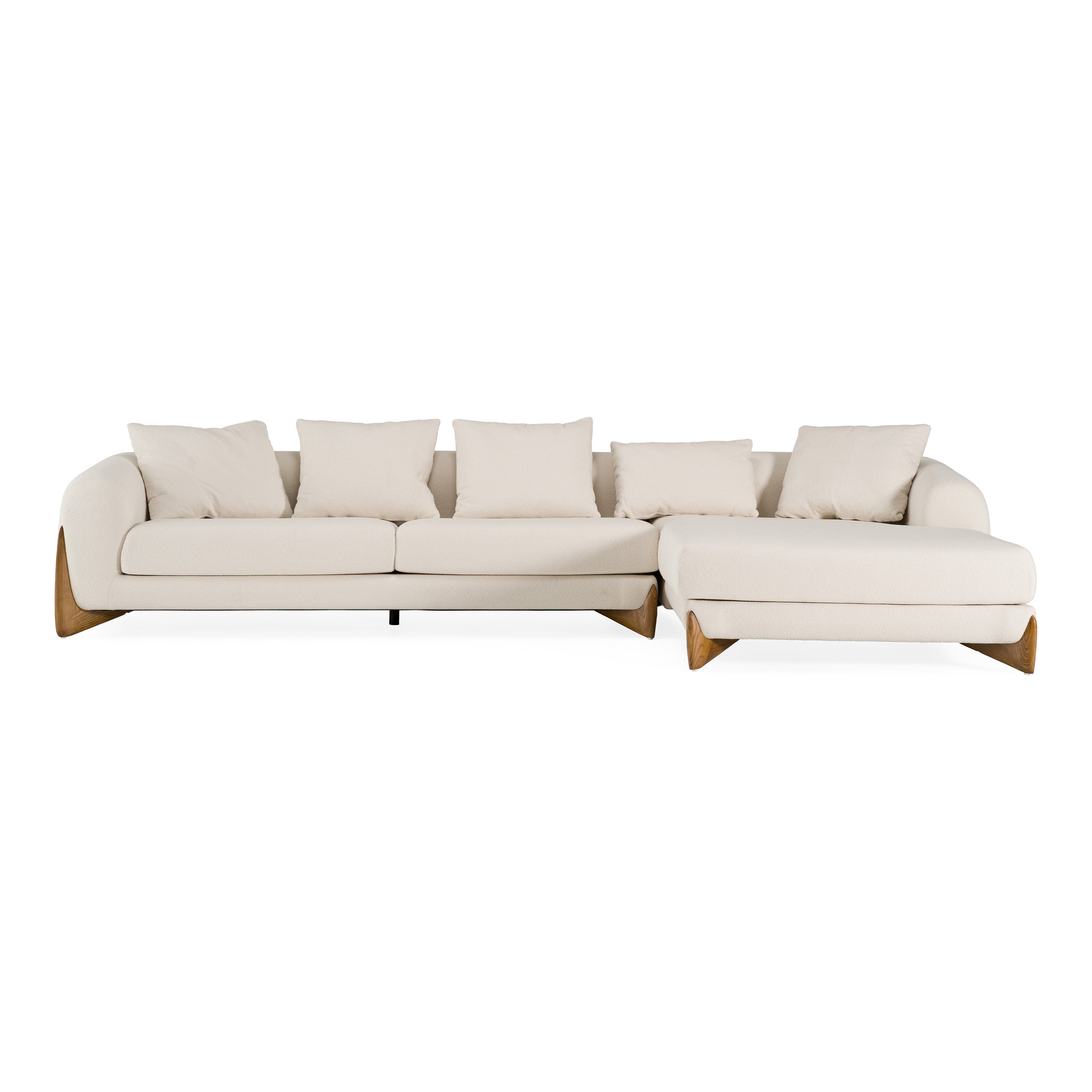 Fleury Contemporary Fabric and RAF Sectional Sofa