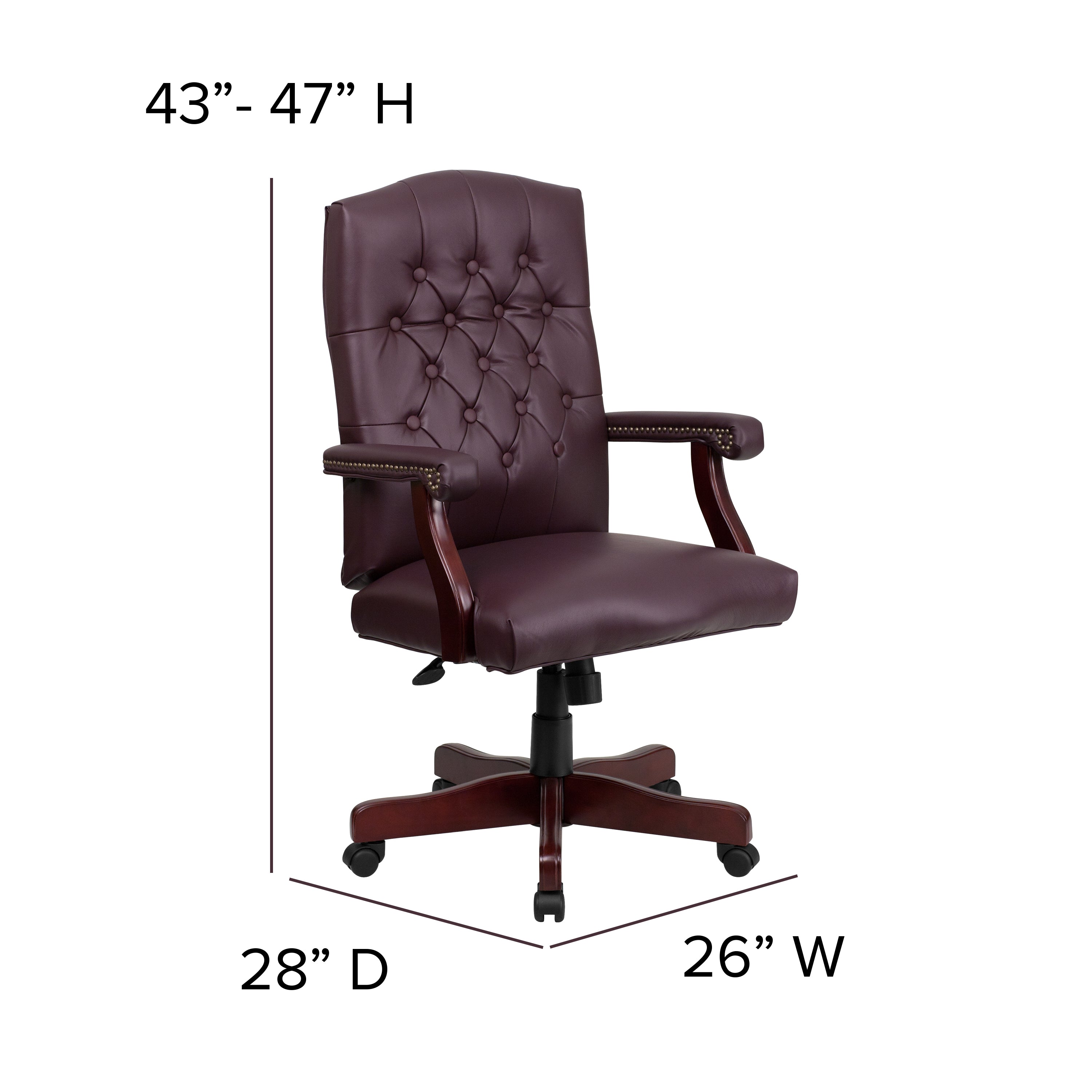 Martha Washington Executive Swivel Office Chair with Arms