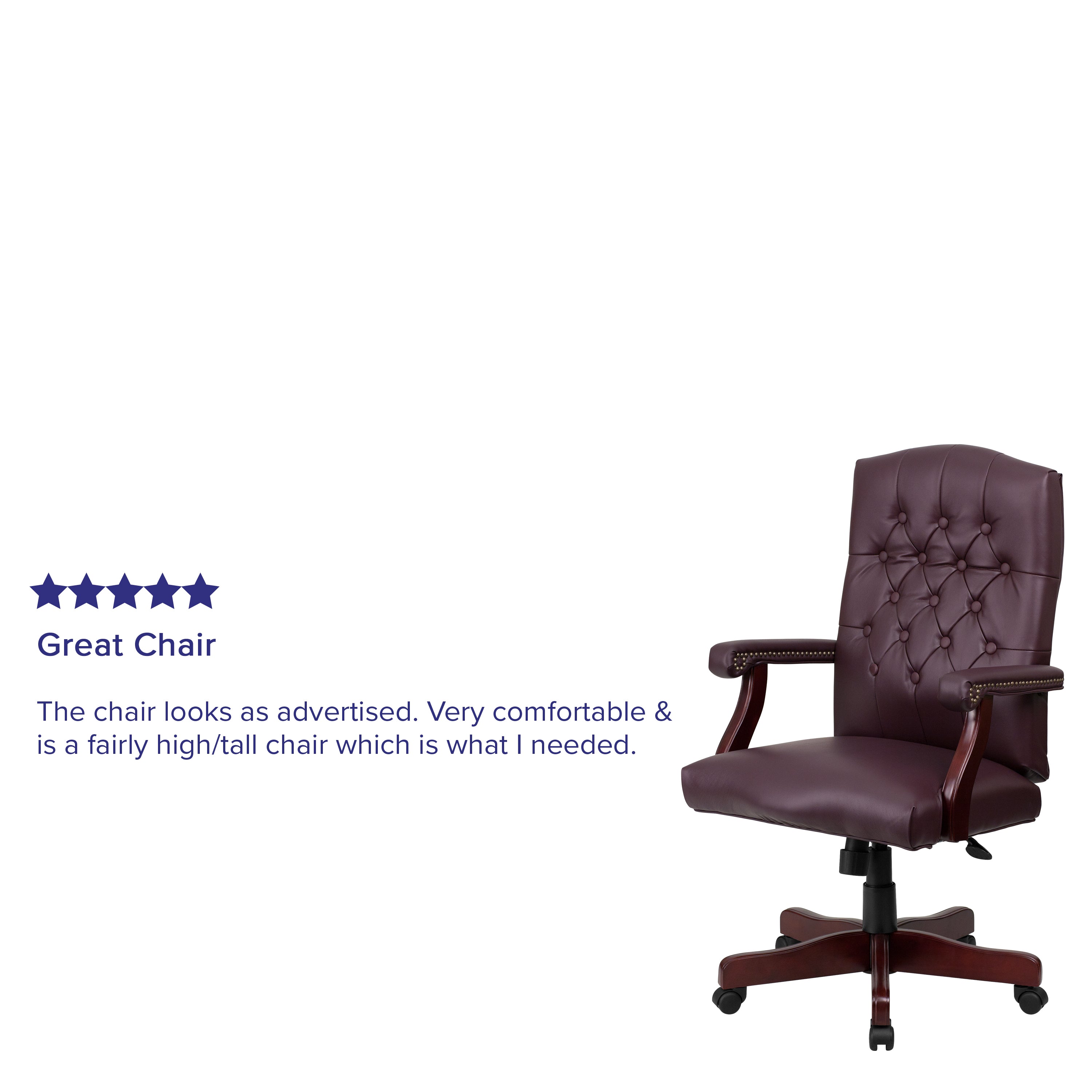Martha Washington Executive Swivel Office Chair with Arms