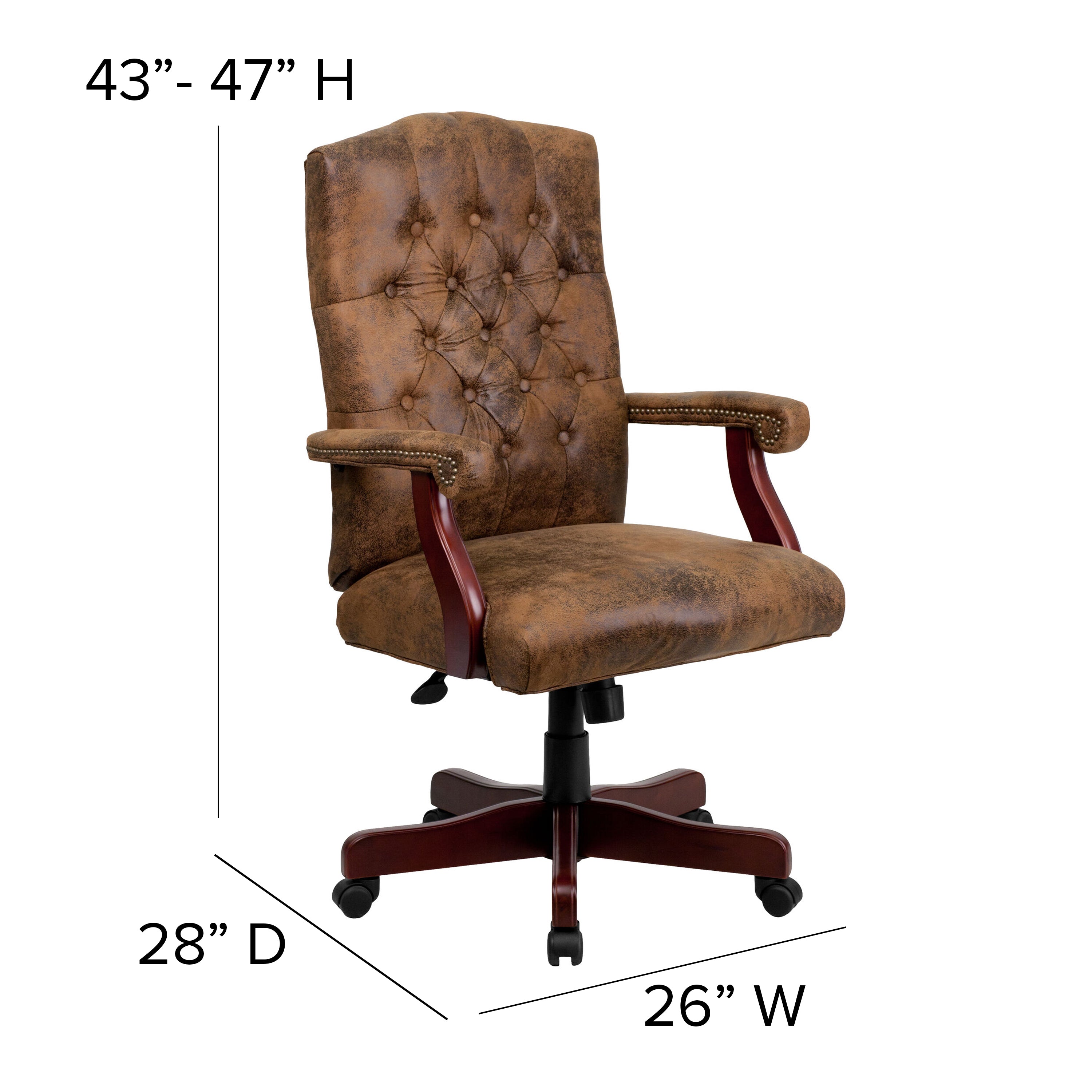 Martha Washington Executive Swivel Office Chair with Arms