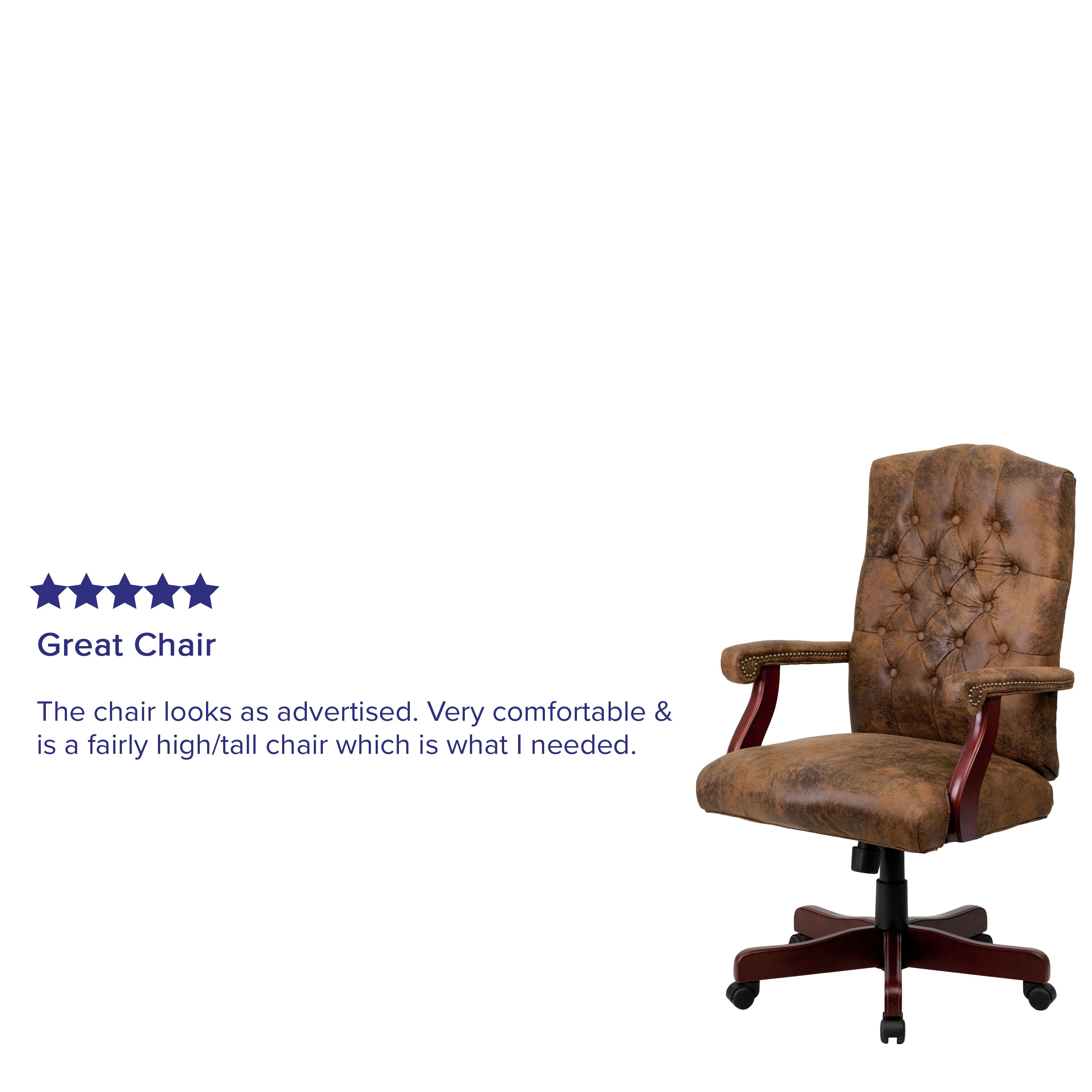 Martha Washington Executive Swivel Office Chair with Arms