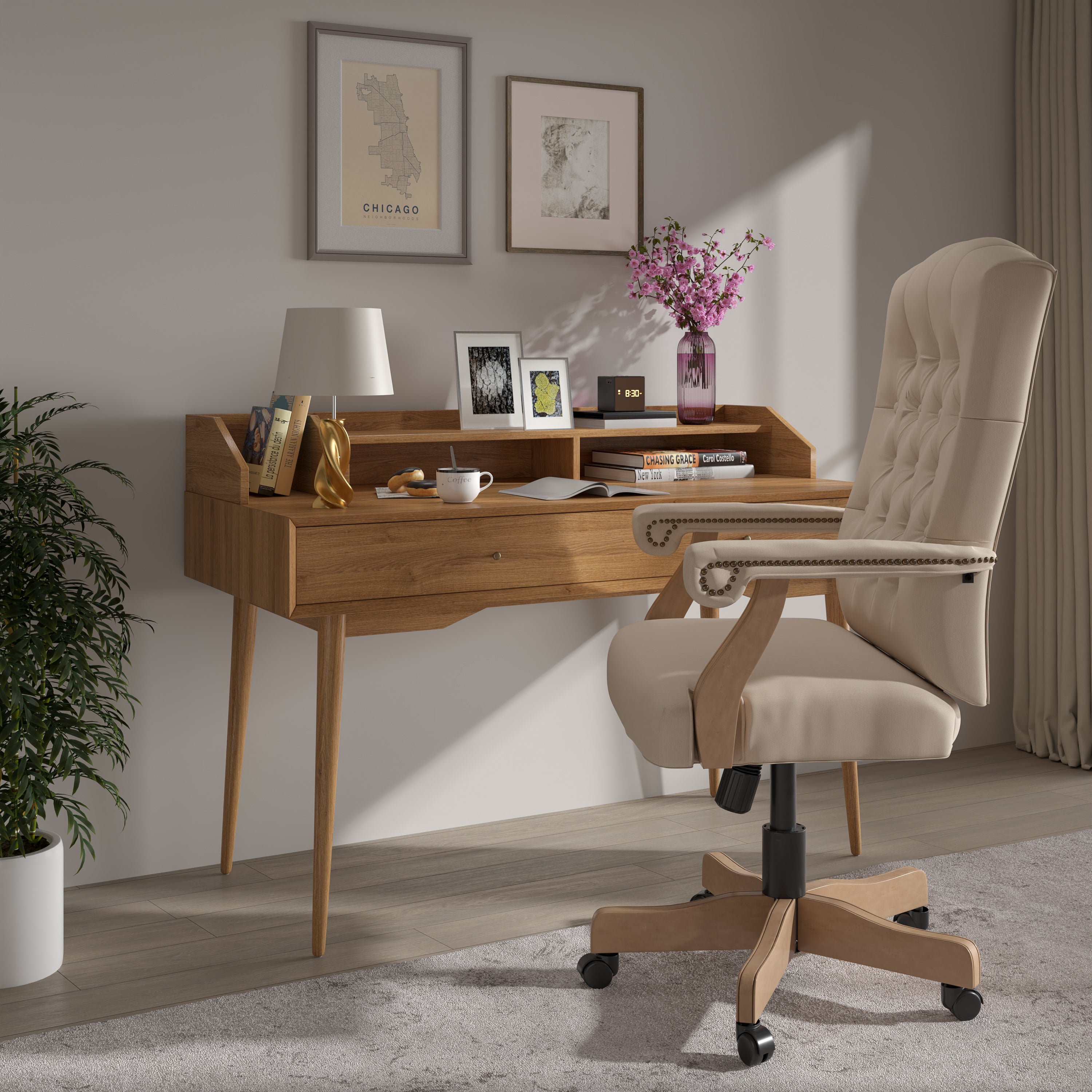 Martha Washington Executive Swivel Office Chair with Arms