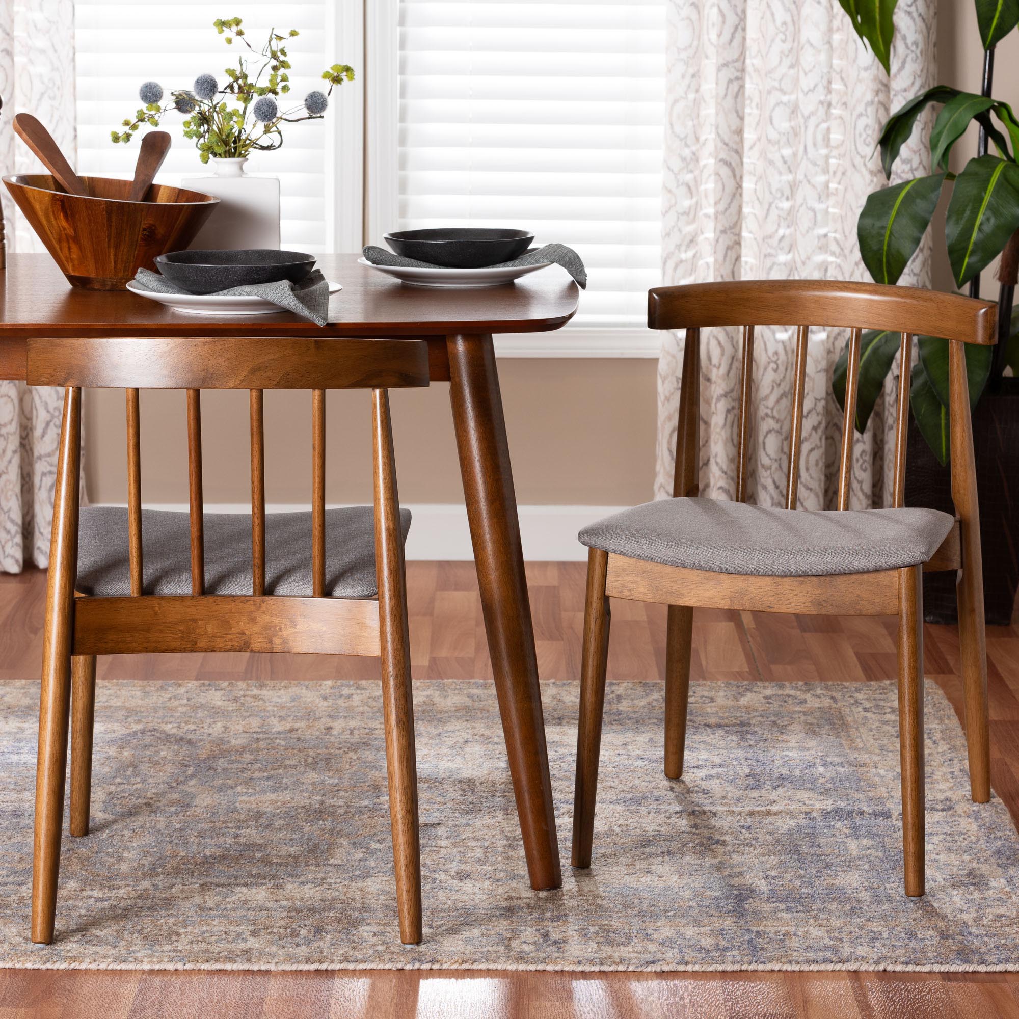 Wyatt Mid-Century Modern Wood Dining Chair (Set of 2)