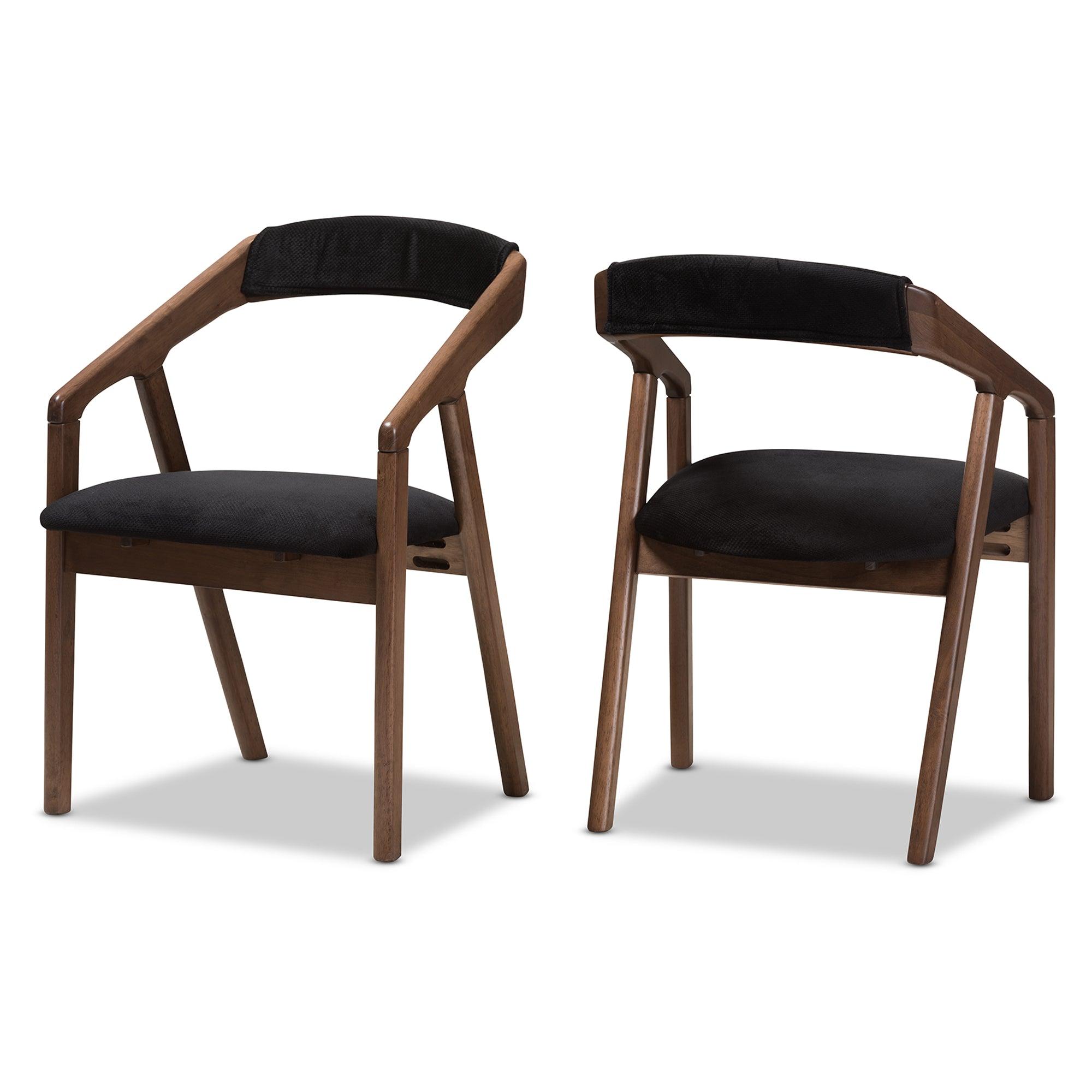 Wendy Mid-Century Modern Fabric and Medium Wood Finishing Dining Set