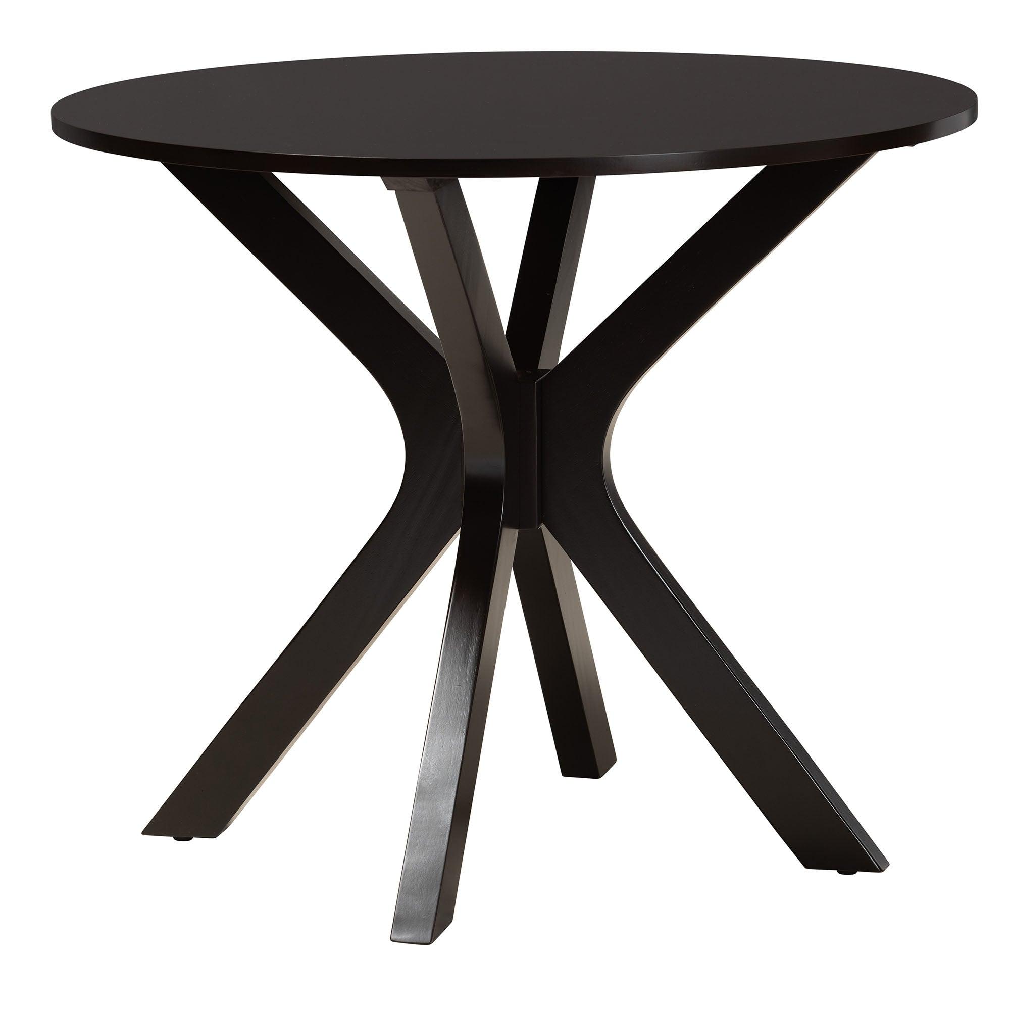 Asli Modern Espresso Faux Leather and Wood 5-Piece Dining Set