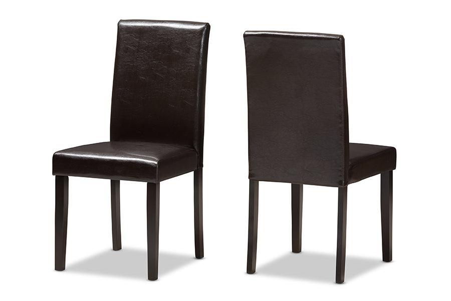 Mia Modern and Contemporary Faux Leather Upholstered Dining Chair (Set of 2)