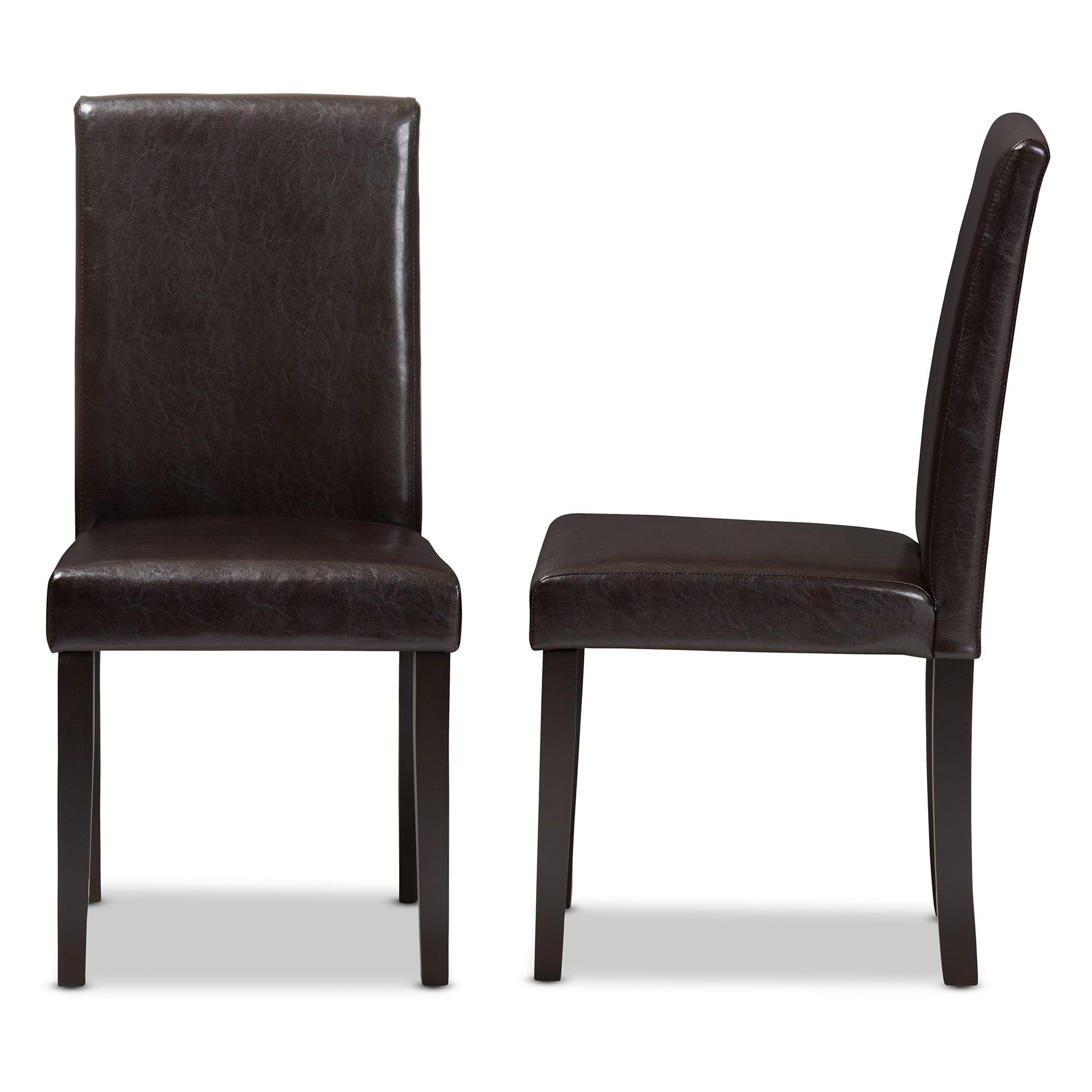 Mia Modern and Contemporary Faux Leather Upholstered Dining Chair (Set of 2)