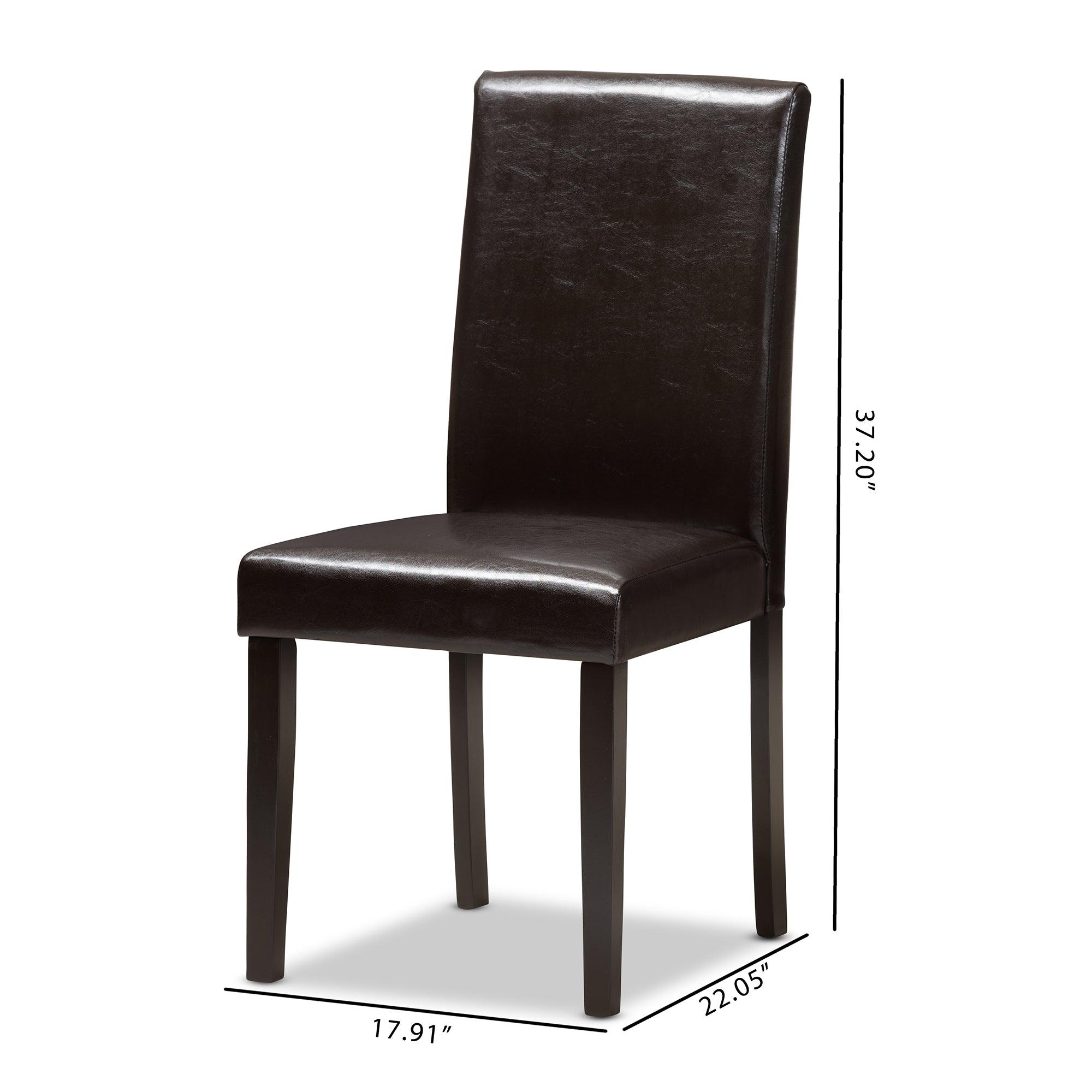 Mia Modern and Contemporary Faux Leather Upholstered Dining Chair (Set of 2)