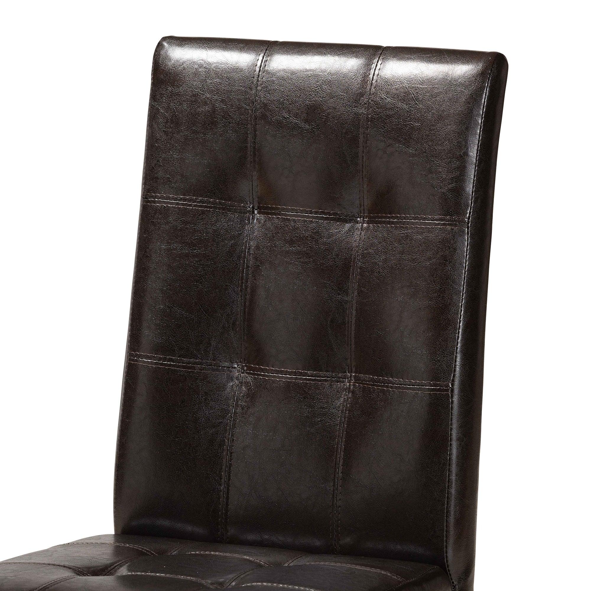 Marie Modern and Contemporary Faux Leather Upholstered and Dark brown Finished Wood 5-Piece Dining Set