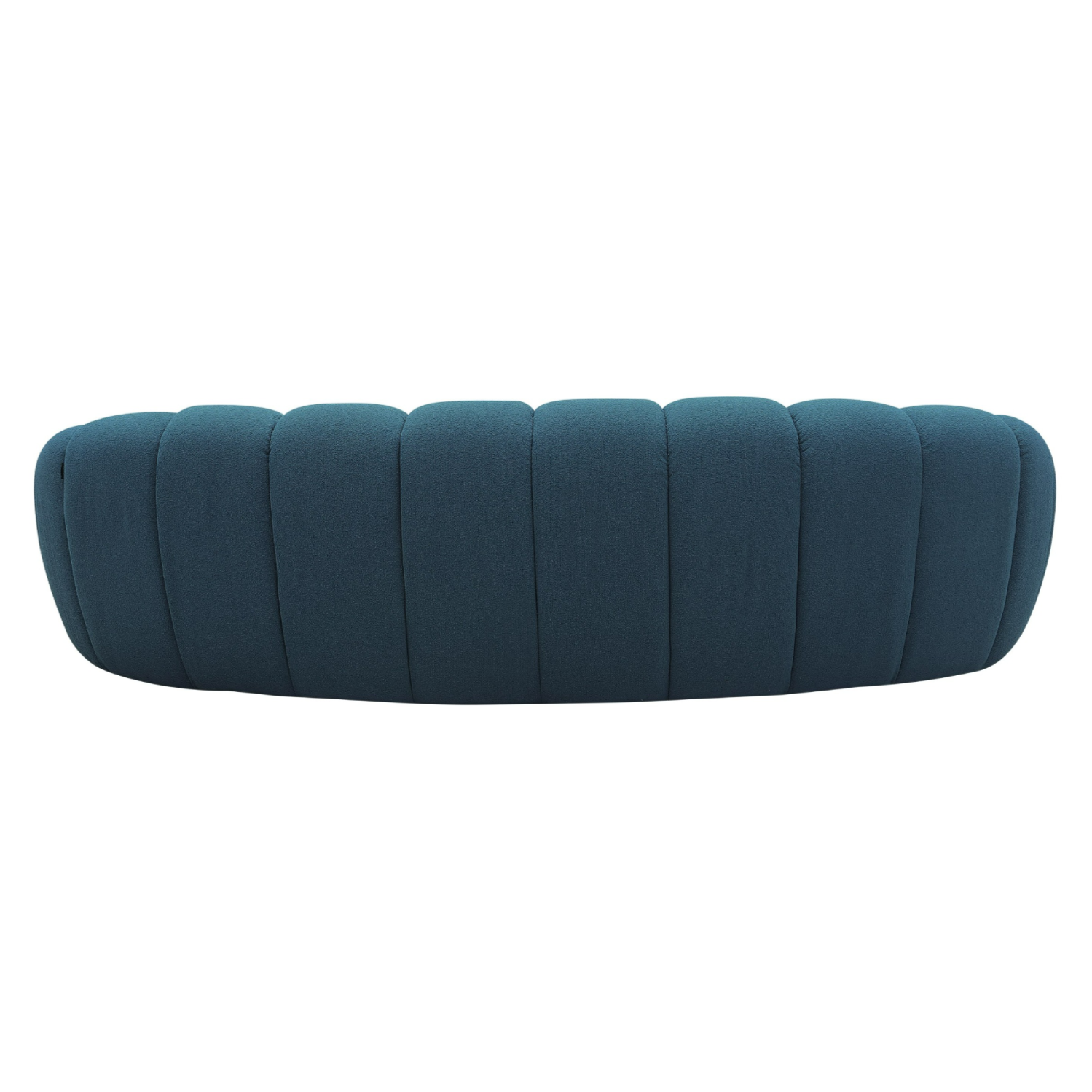 Yolonda Modern Curved Dark Teal Fabric Sofa