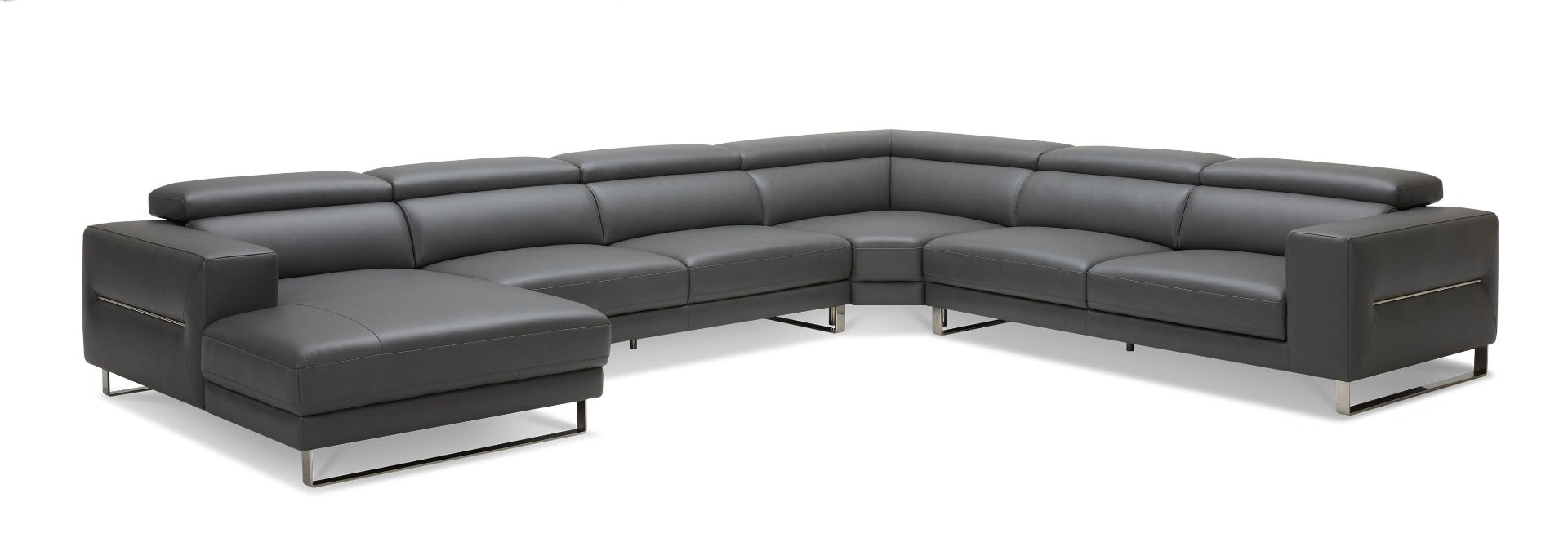 Divani Casa Hawkey - Contemporary Leather LAF Chaise Sectional Sofa-Sectional Sofa-VIG-Wall2Wall Furnishings