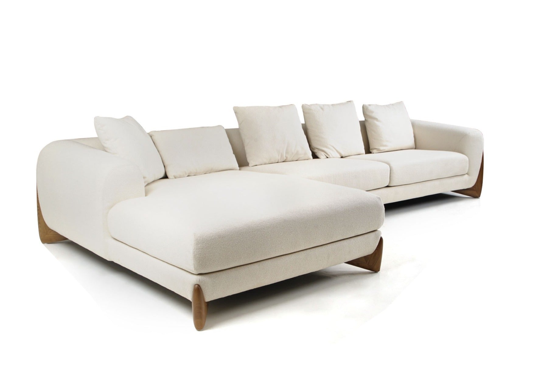 Modrest Fleury - Contemporary Fabric and Walnut LAF Sectional Sofa-Sectional Sofa-VIG-Wall2Wall Furnishings