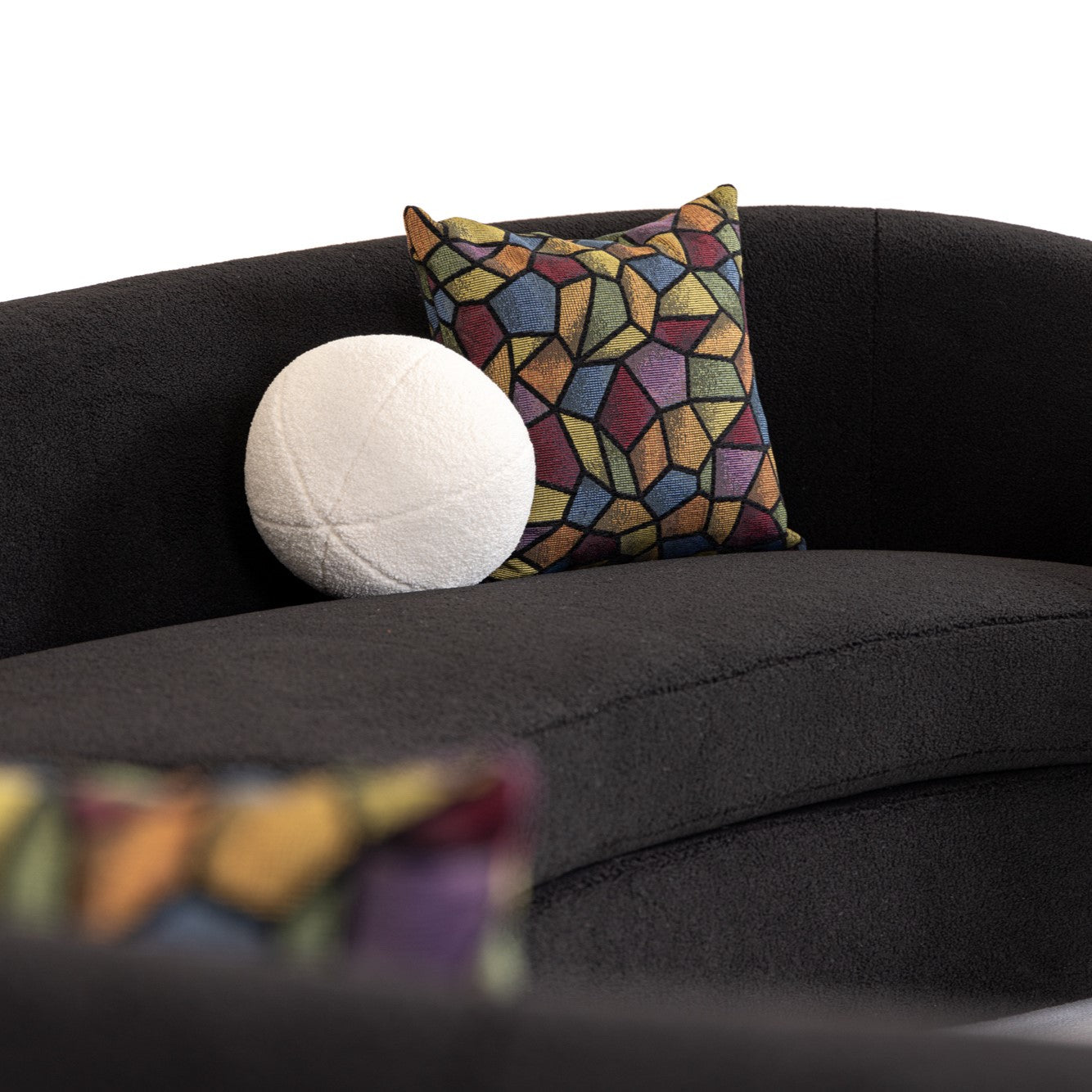 Kilmer Modern Curved Fabric Sectional Sofa
