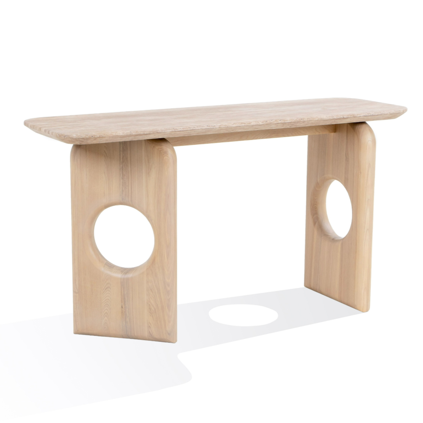 Osaka Modern Faux Marble and Ash Console Table