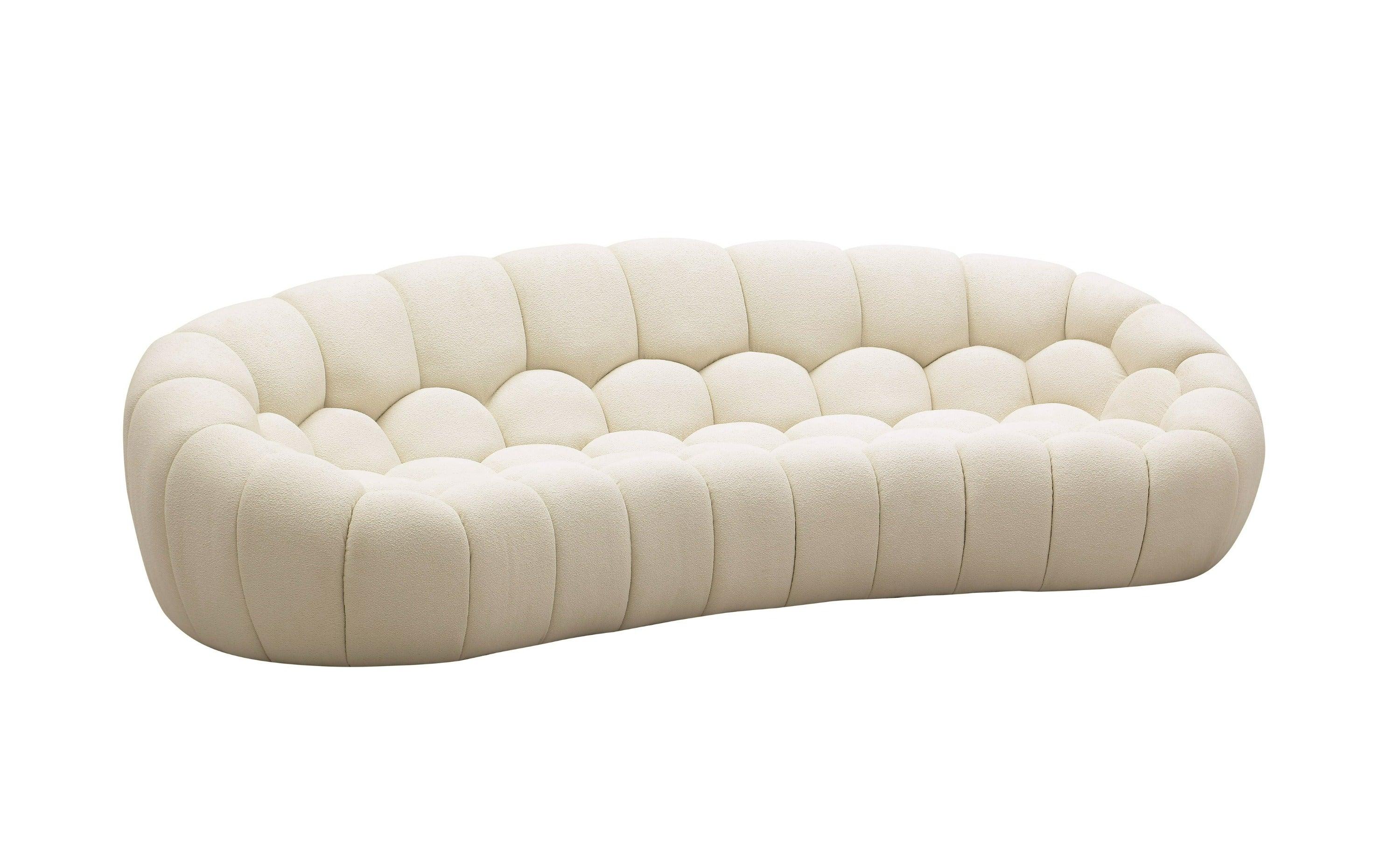 Divani Casa Yolonda Modern Curved Fabric Sofa