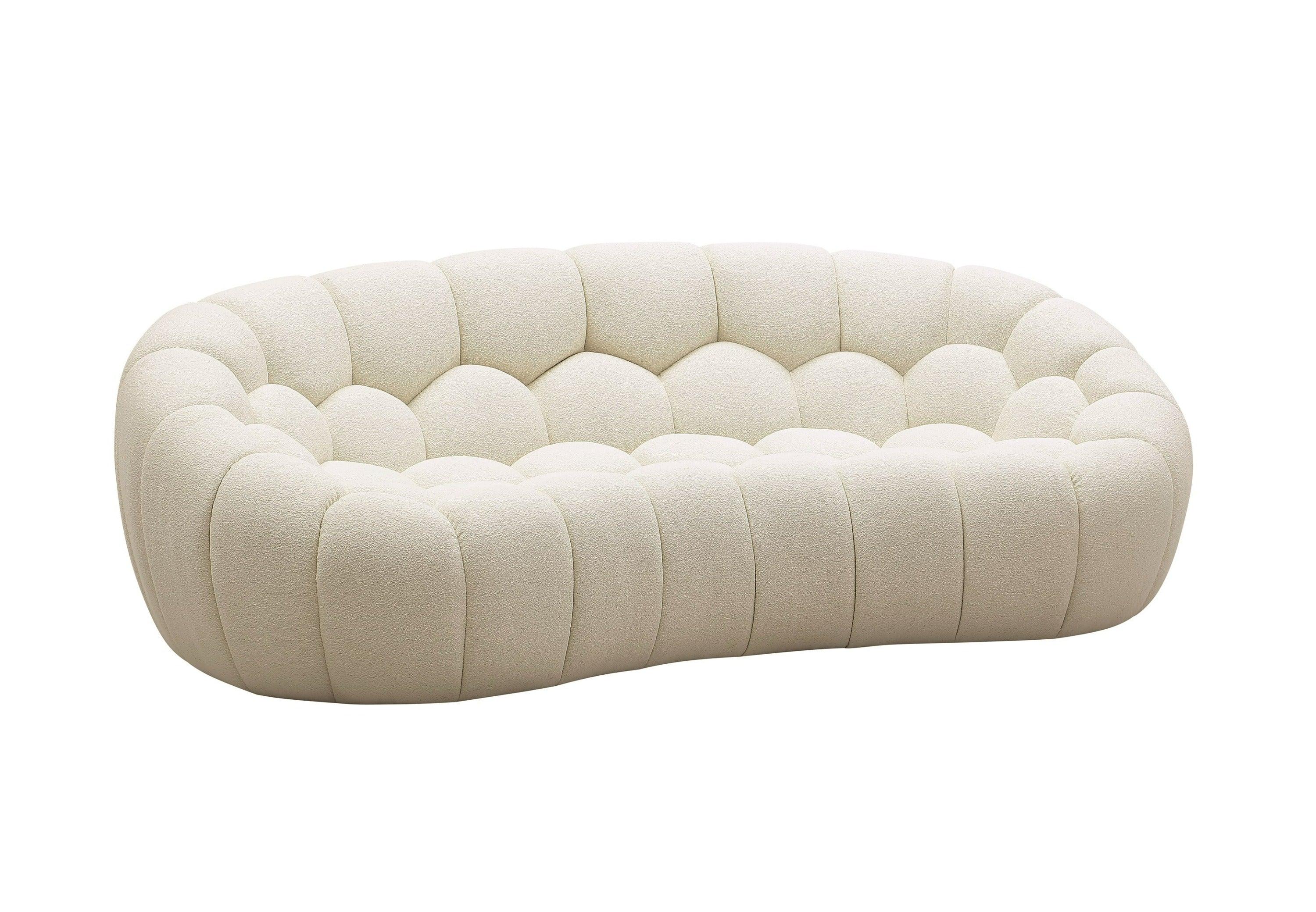 Divani Casa Yolonda Modern Curved Fabric Loveseat