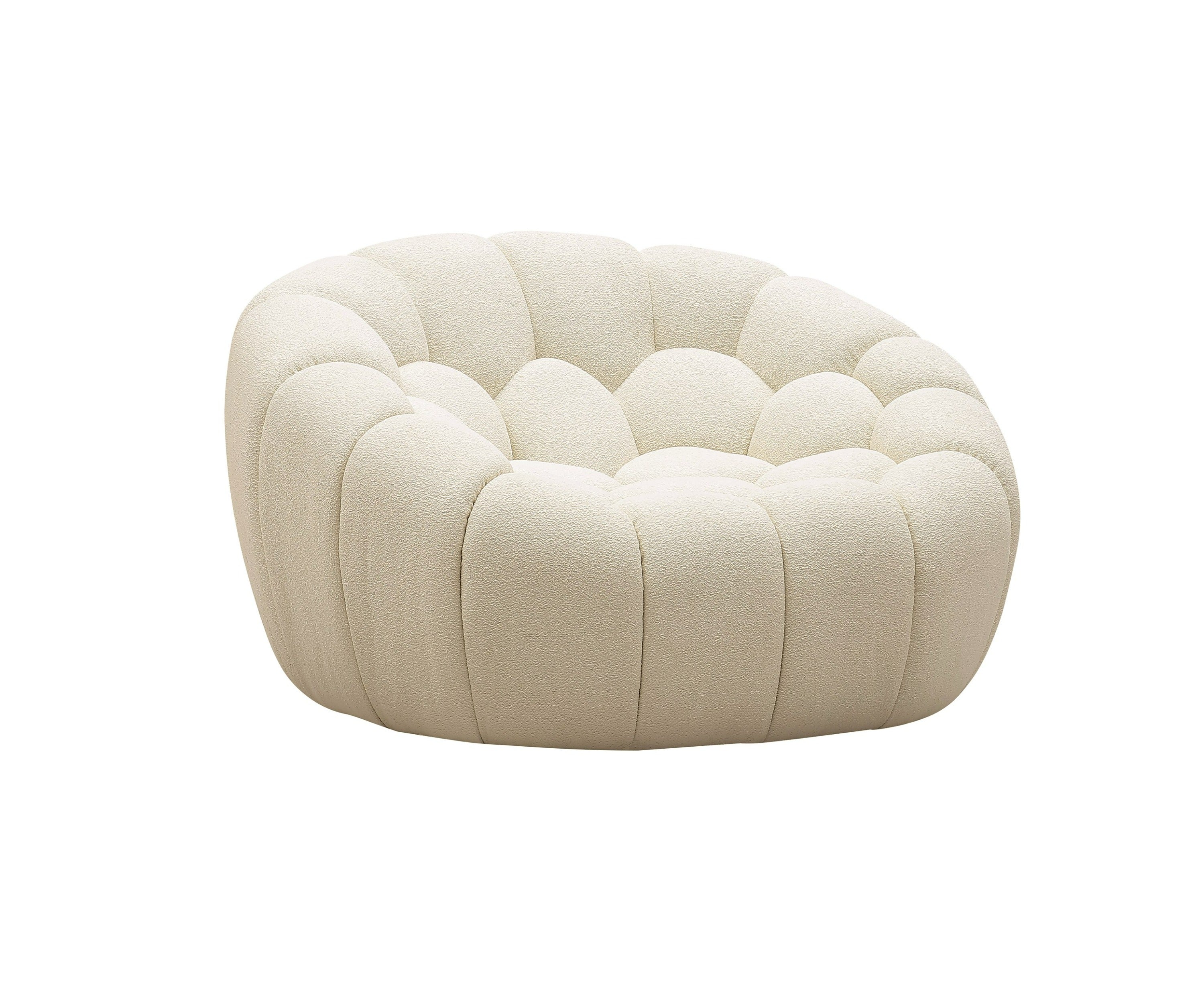 Divani Casa Yolonda - Modern Curved Off- Fabric Chair-Lounge Chair-VIG-Wall2Wall Furnishings