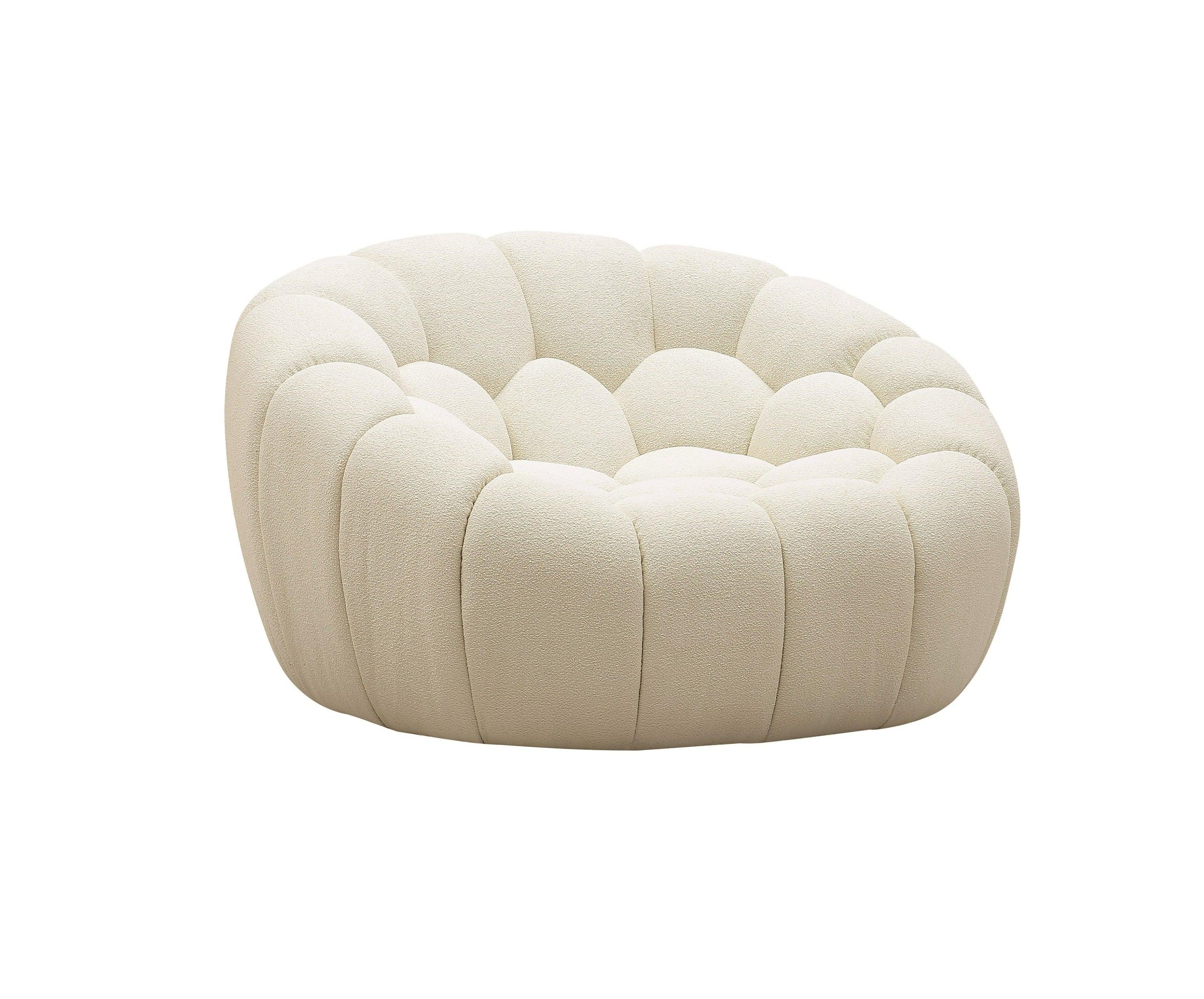 Divani Casa Yolonda Modern Curved Fabric Chair