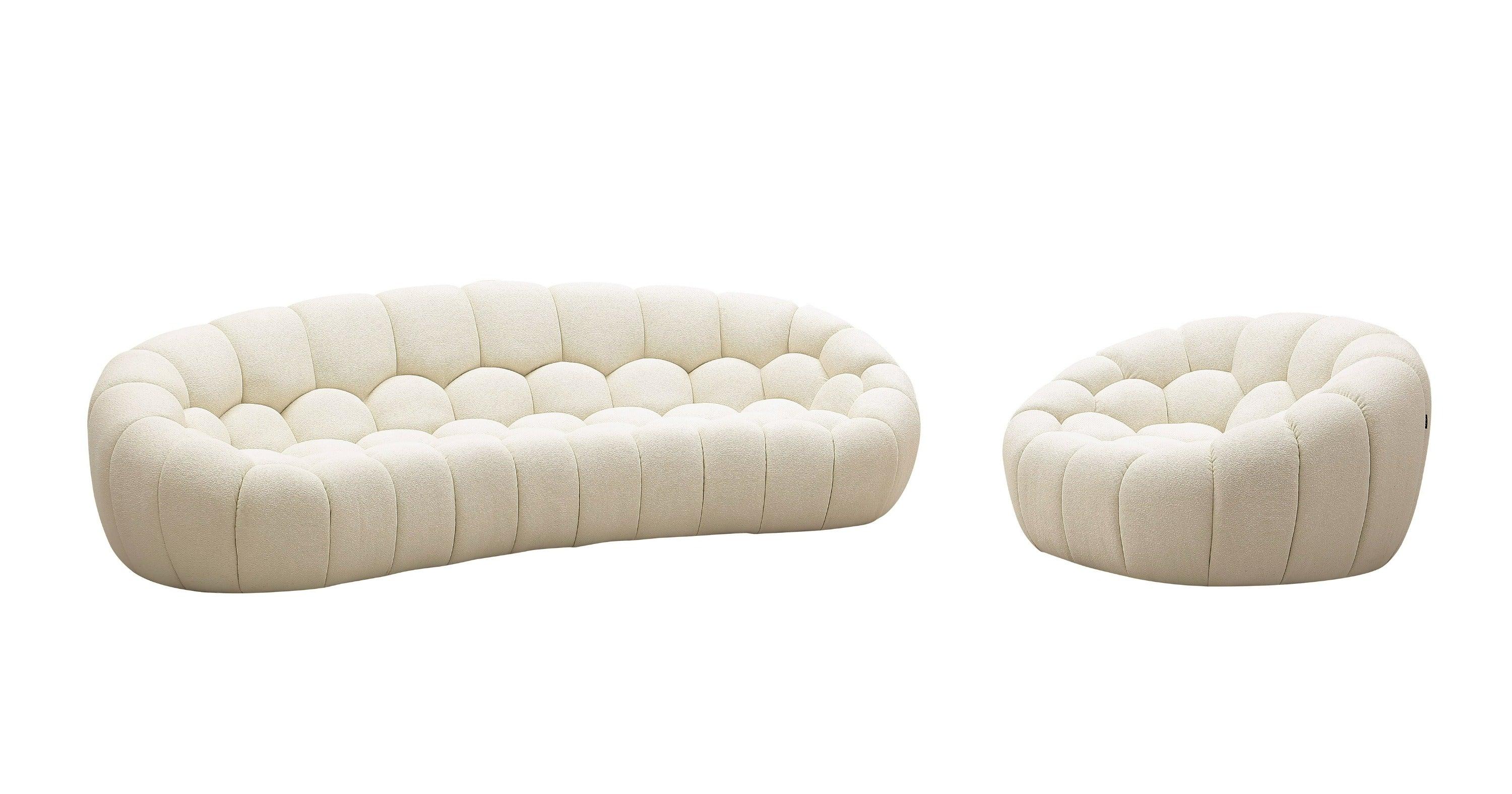 Divani Casa Yolonda Modern Curved Fabric Chair