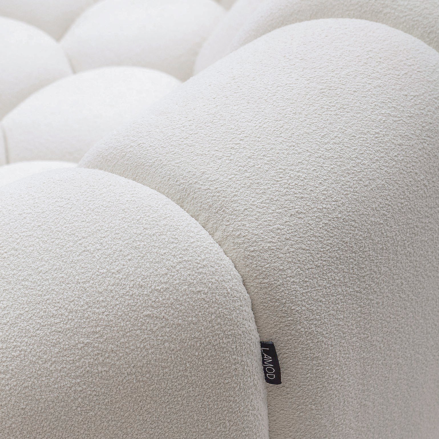 Yolonda Modern Curved Fabric Loveseat