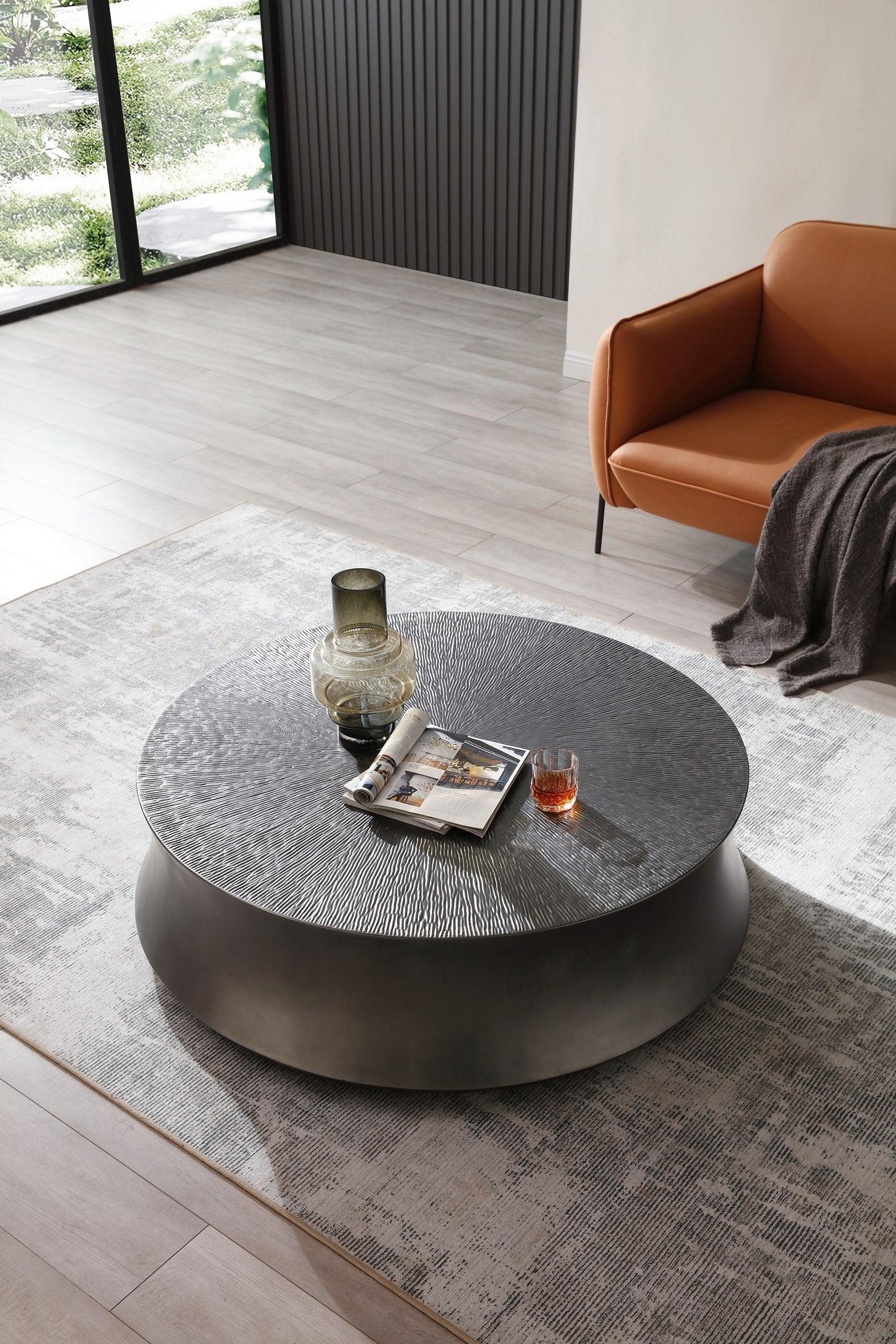 Modrest Airdrie Modern Antique Large Round Coffee Table