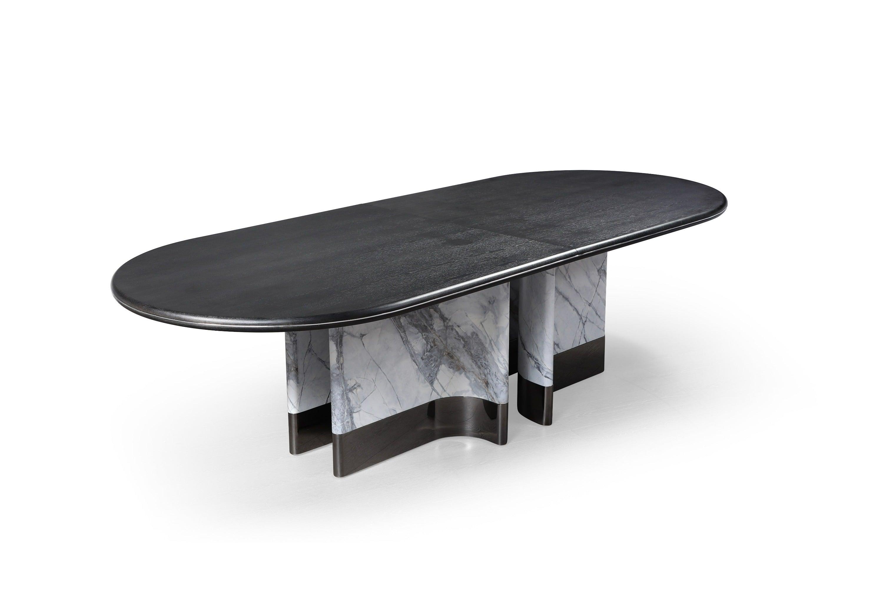 Renfew Modern Faux Marble Oval Dining Table