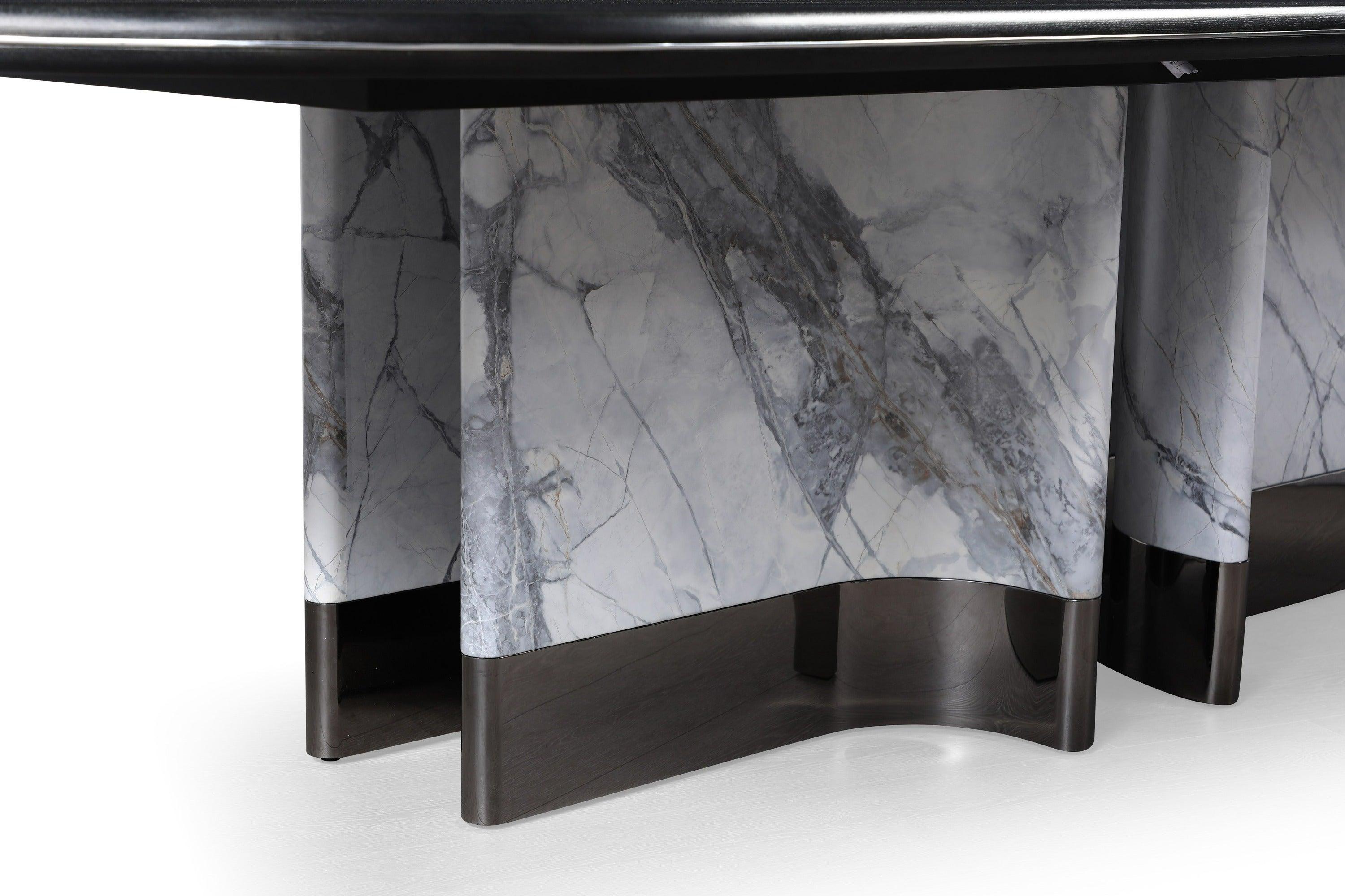 Renfew Modern Faux Marble Oval Dining Table
