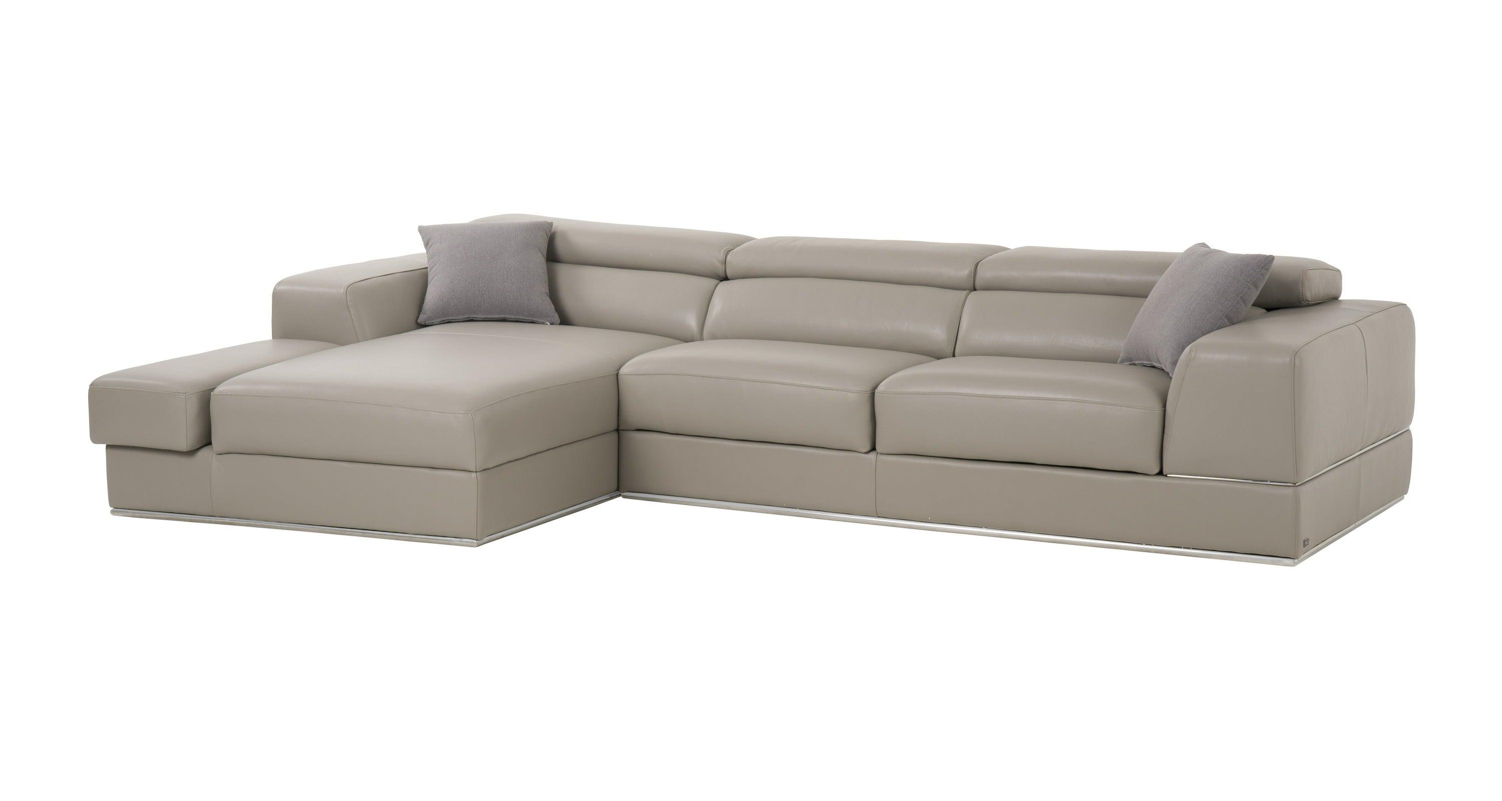 Divani Casa Pella Mini Modern Italian Leather Left Facing Sectional Sofa