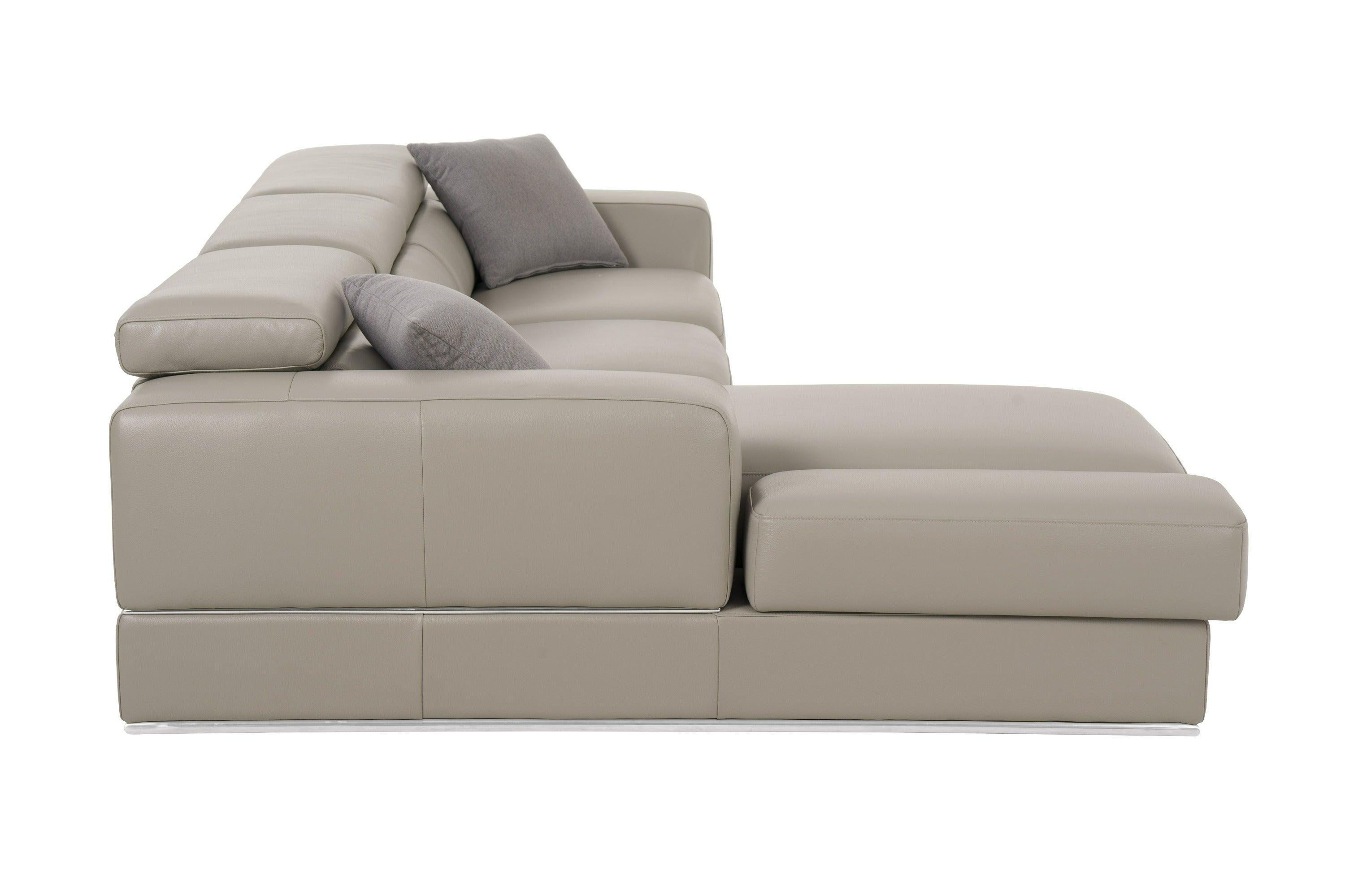 Divani Casa Pella Mini Modern Italian Leather Left Facing Sectional Sofa