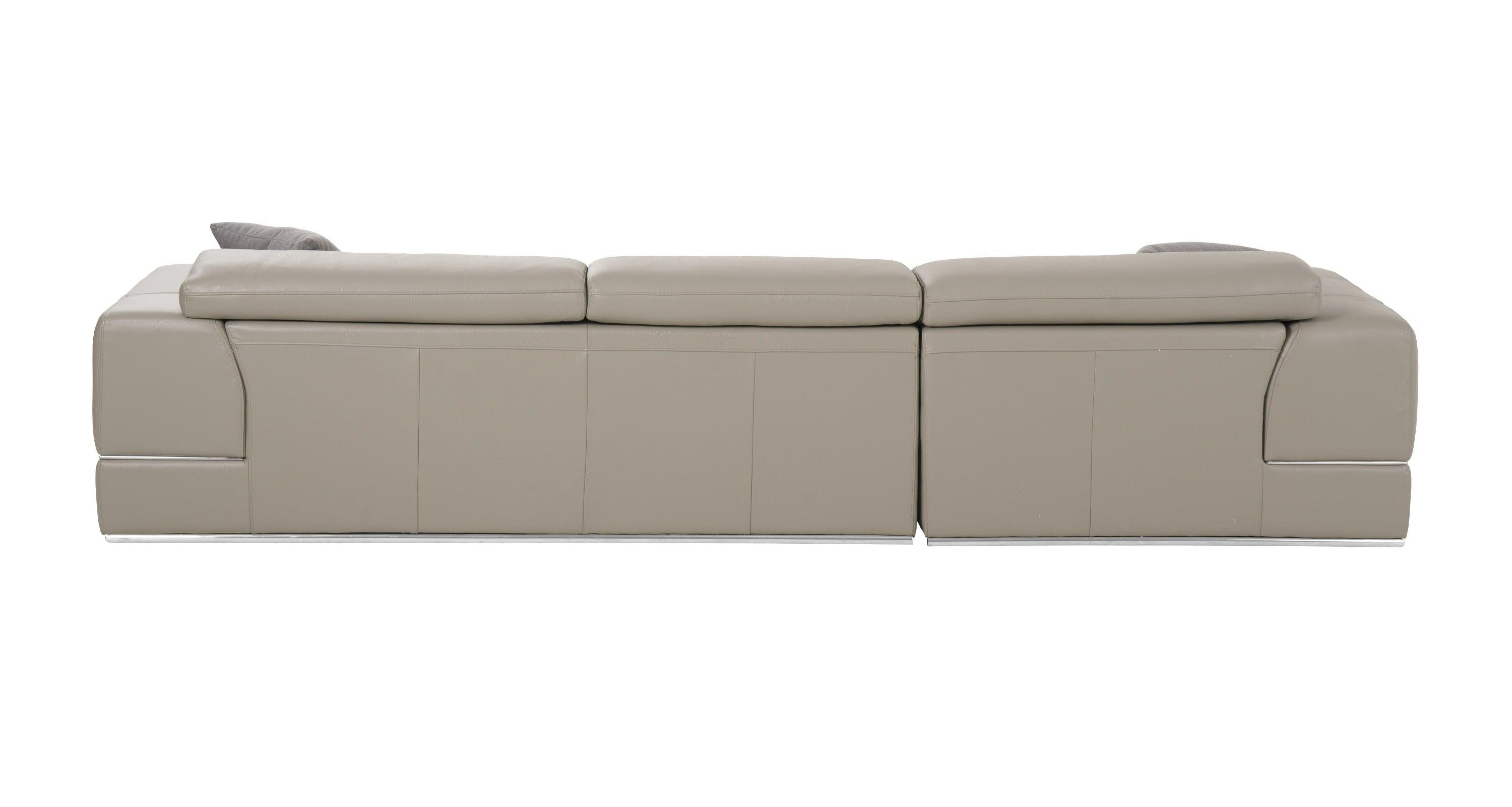 Divani Casa Pella Mini Modern Italian Leather Left Facing Sectional Sofa
