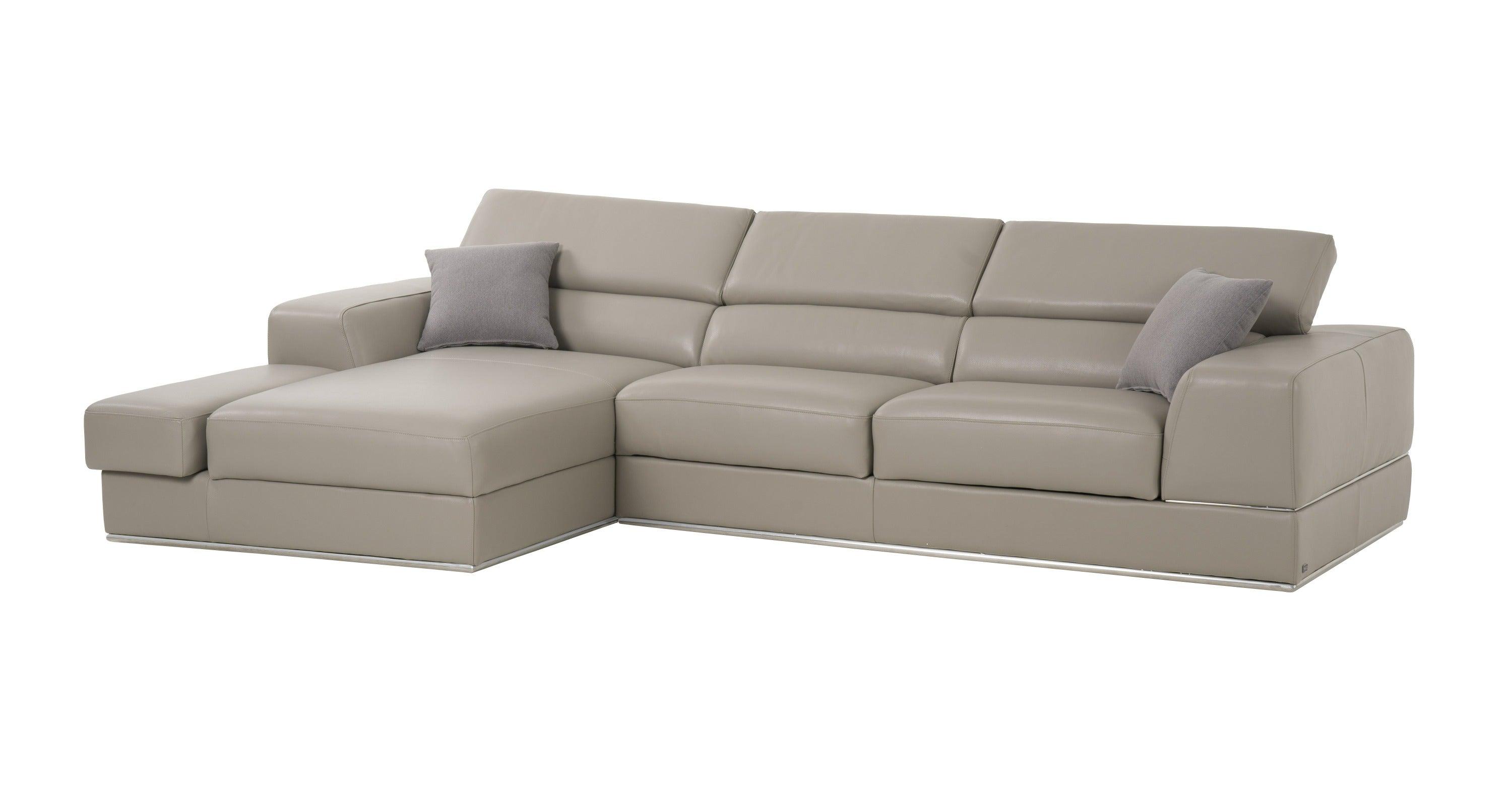 Divani Casa Pella Mini Modern Italian Leather Left Facing Sectional Sofa