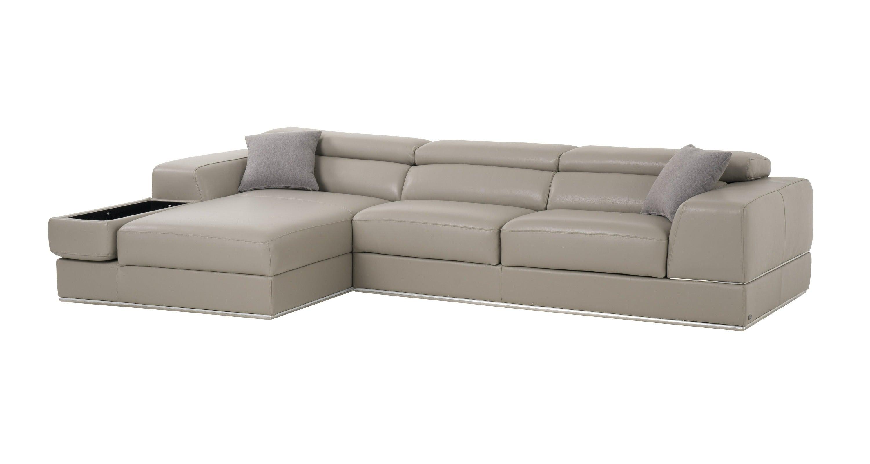 Divani Casa Pella Mini Modern Italian Leather Left Facing Sectional Sofa