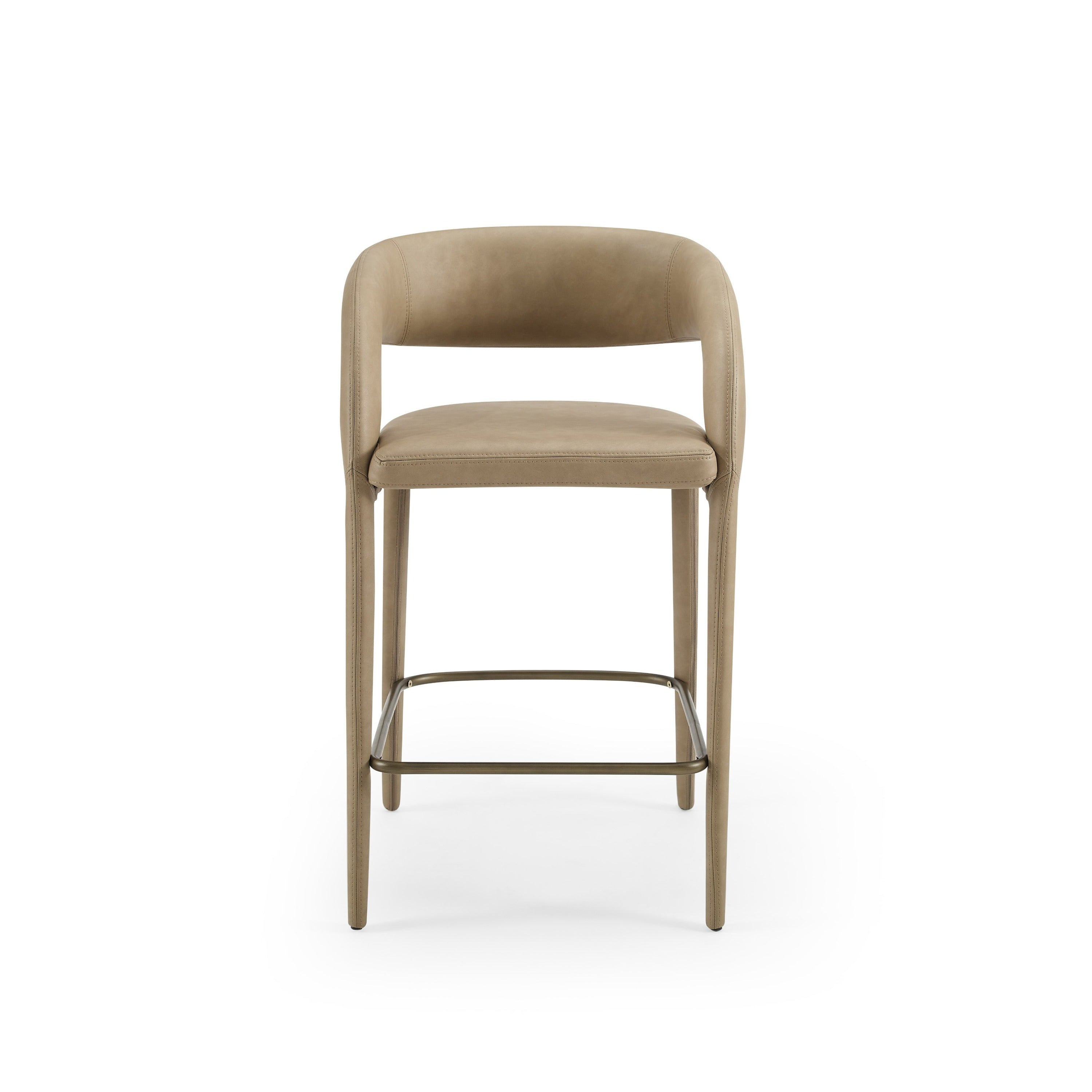 Modrest Faerron - Modern Tan Leatherette Counter Chair-Bar Stool-VIG-Wall2Wall Furnishings