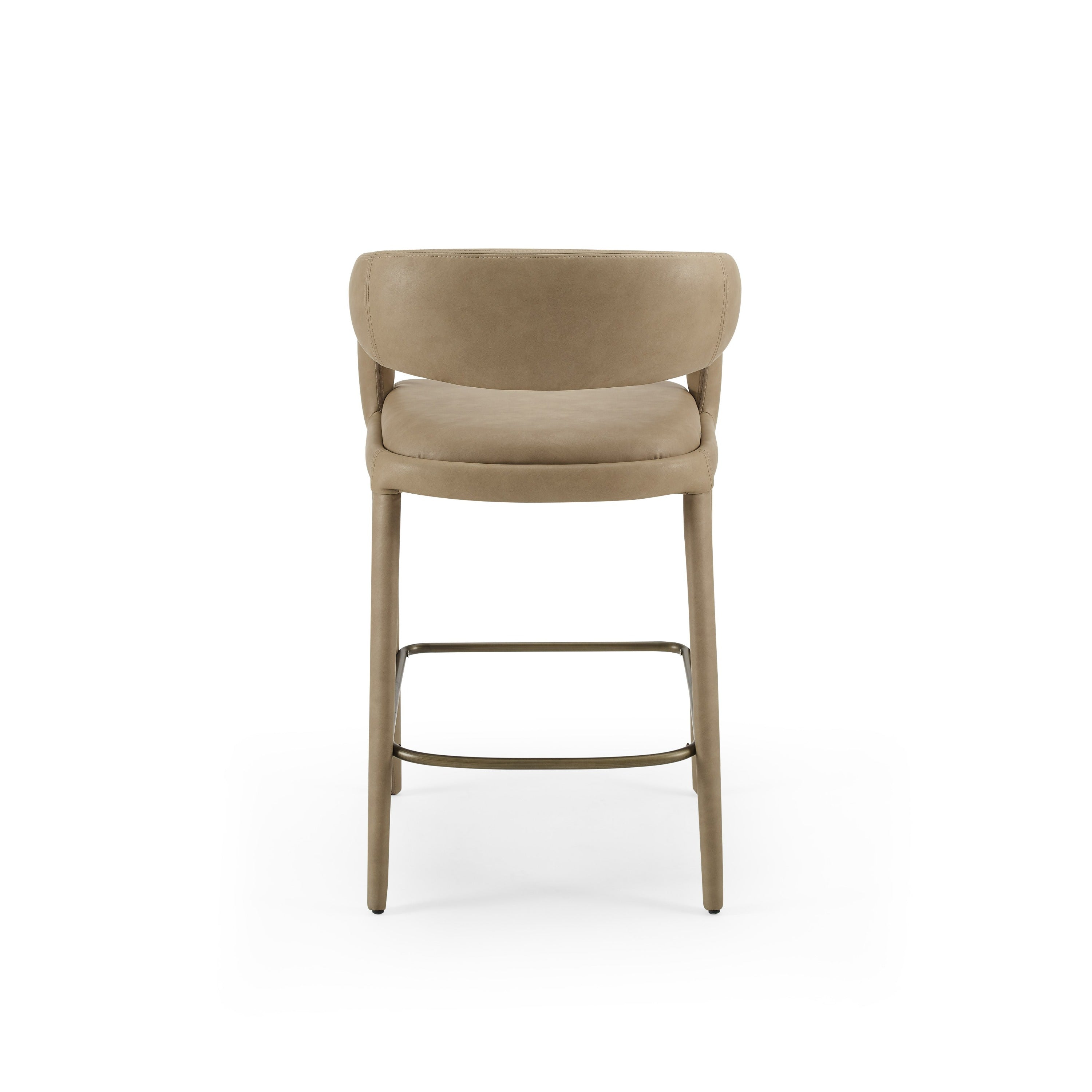 Modrest Faerron - Modern Tan Leatherette Counter Chair-Bar Stool-VIG-Wall2Wall Furnishings