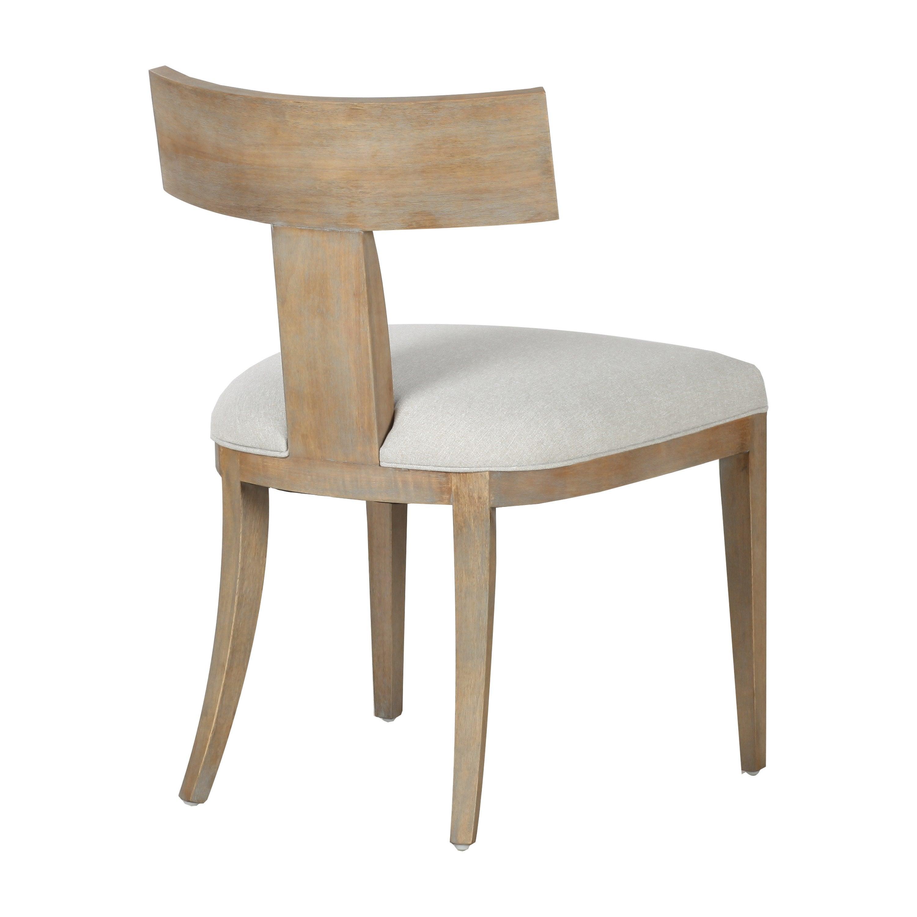 Modrest Fabien MidCentury Modern Linen Wood Dining Chair (Set of 2)