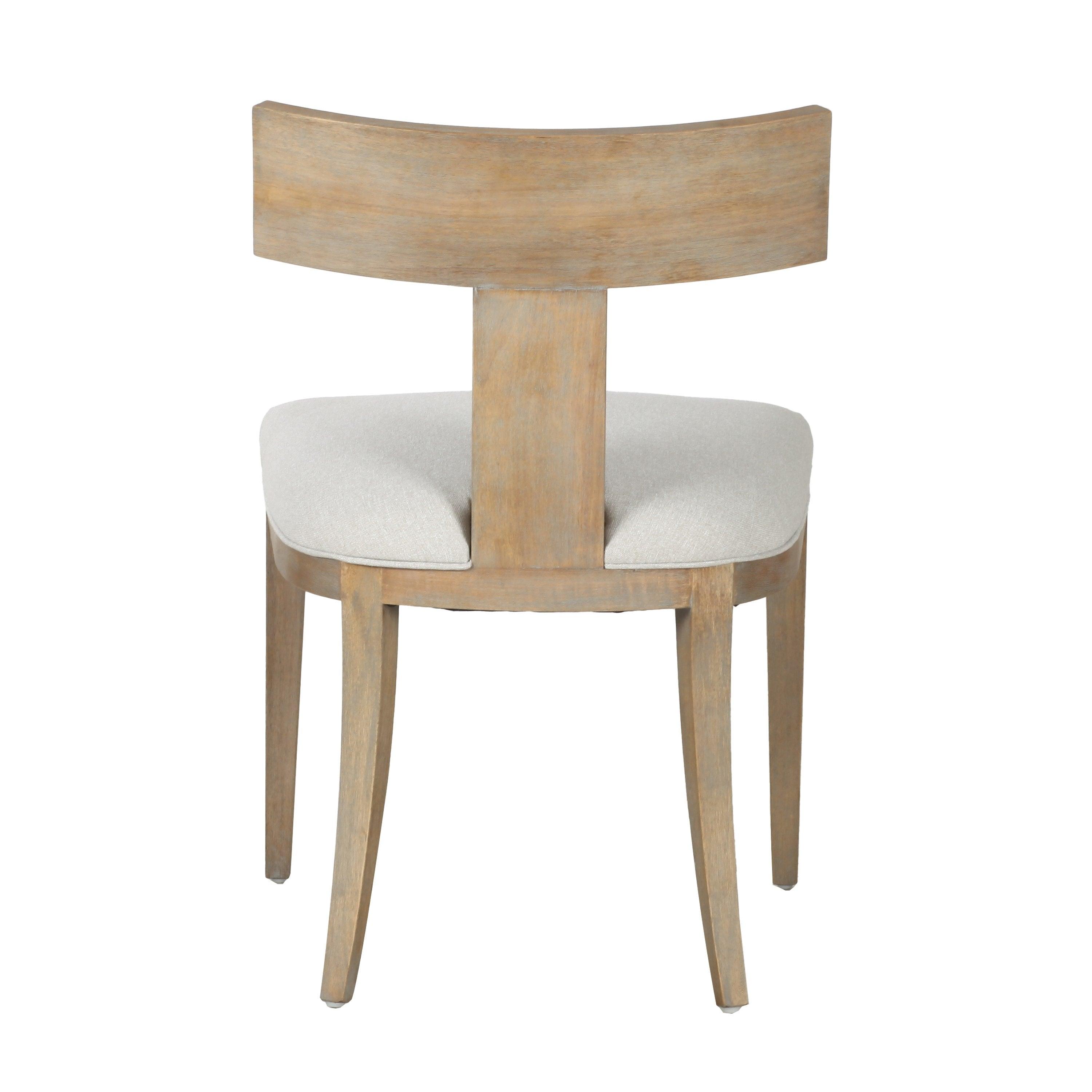 Modrest Fabien MidCentury Modern Linen Wood Dining Chair (Set of 2)