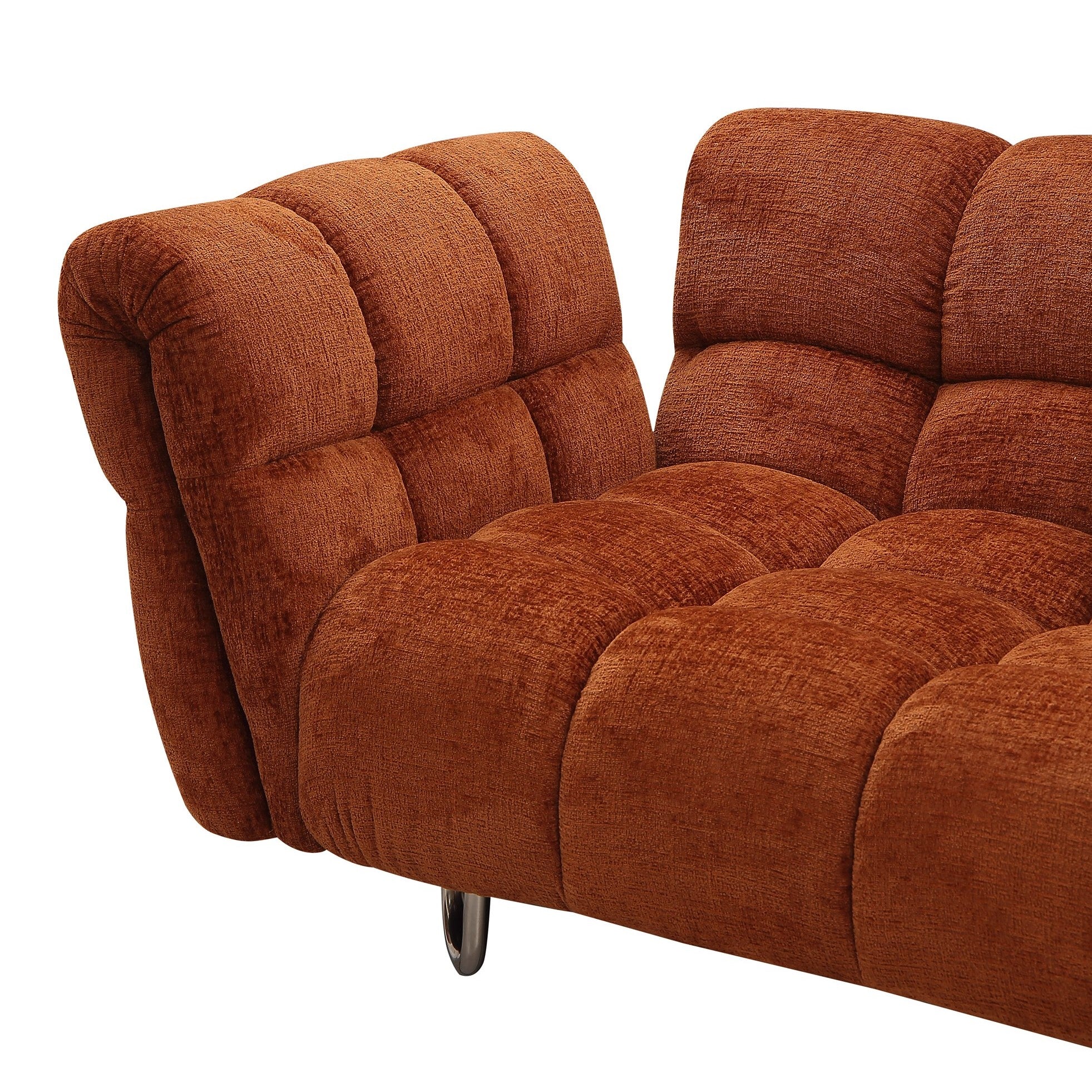 Jacinda Modern Burnt Fabric Right Facing Sectional Sofa and 2 Pillows