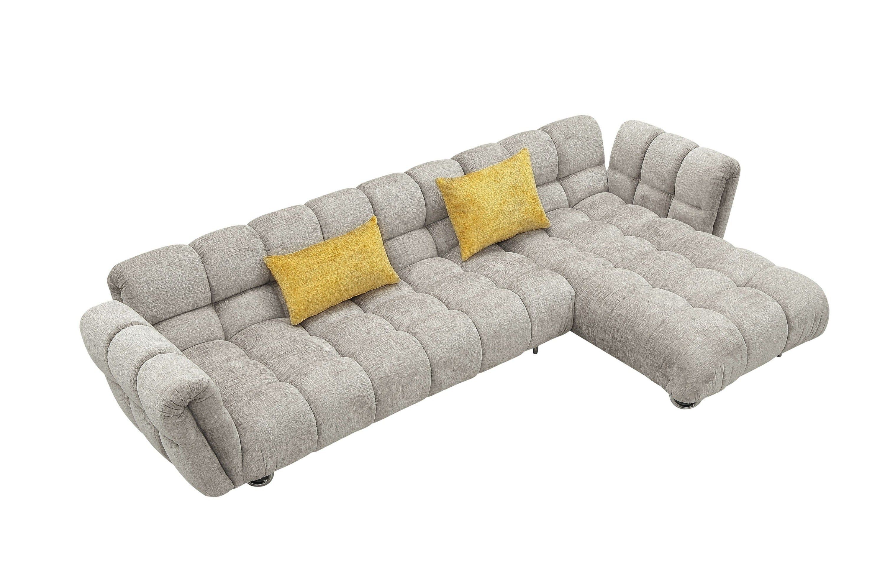 Divani Casa Jacinda - Modern Fabric Right Facing Sectional Sofa with 2 Pillows-Sectional Sofa-VIG-Wall2Wall Furnishings