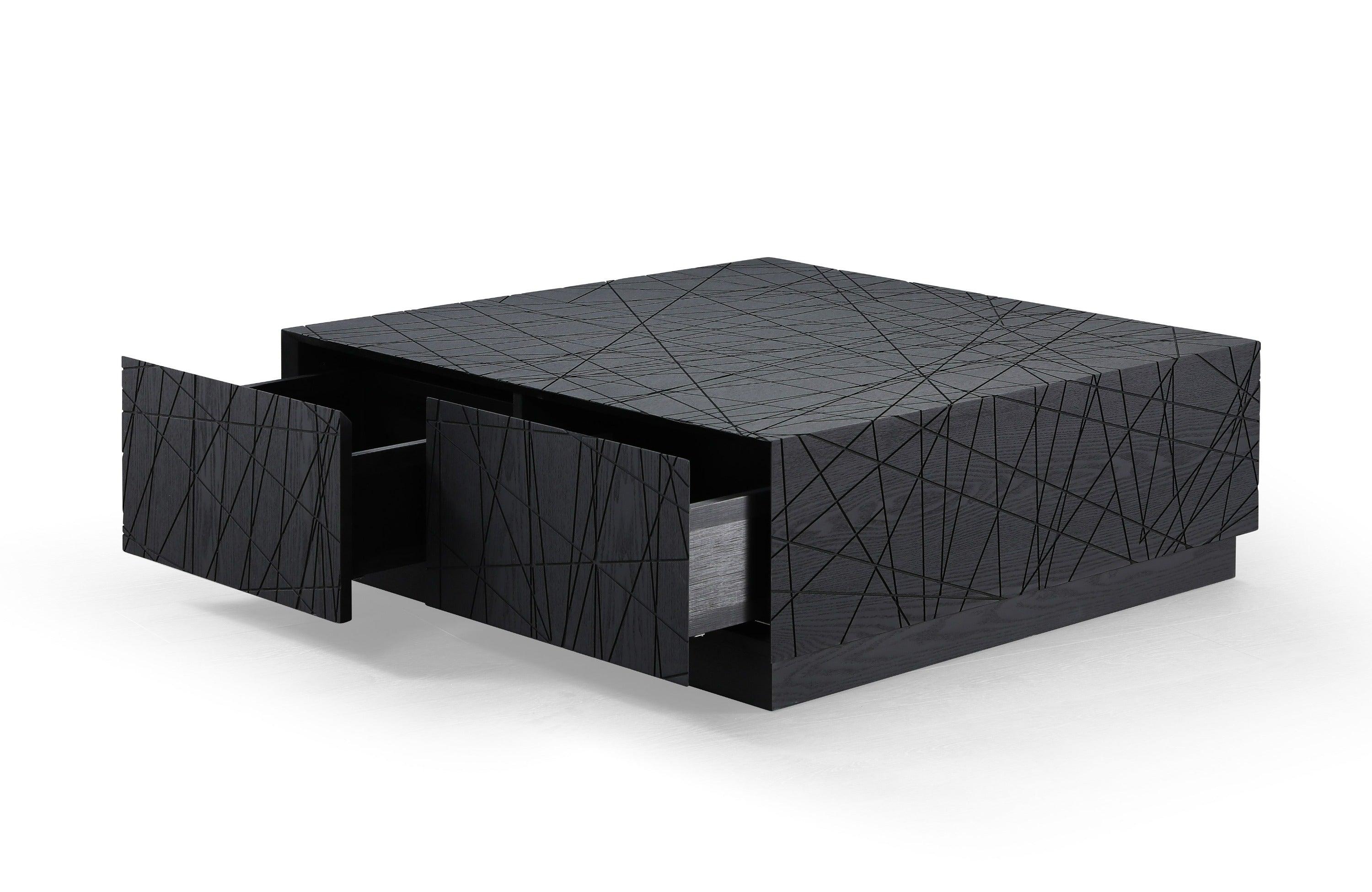 Modrest Kenda Modern Square Coffee Table With Storage